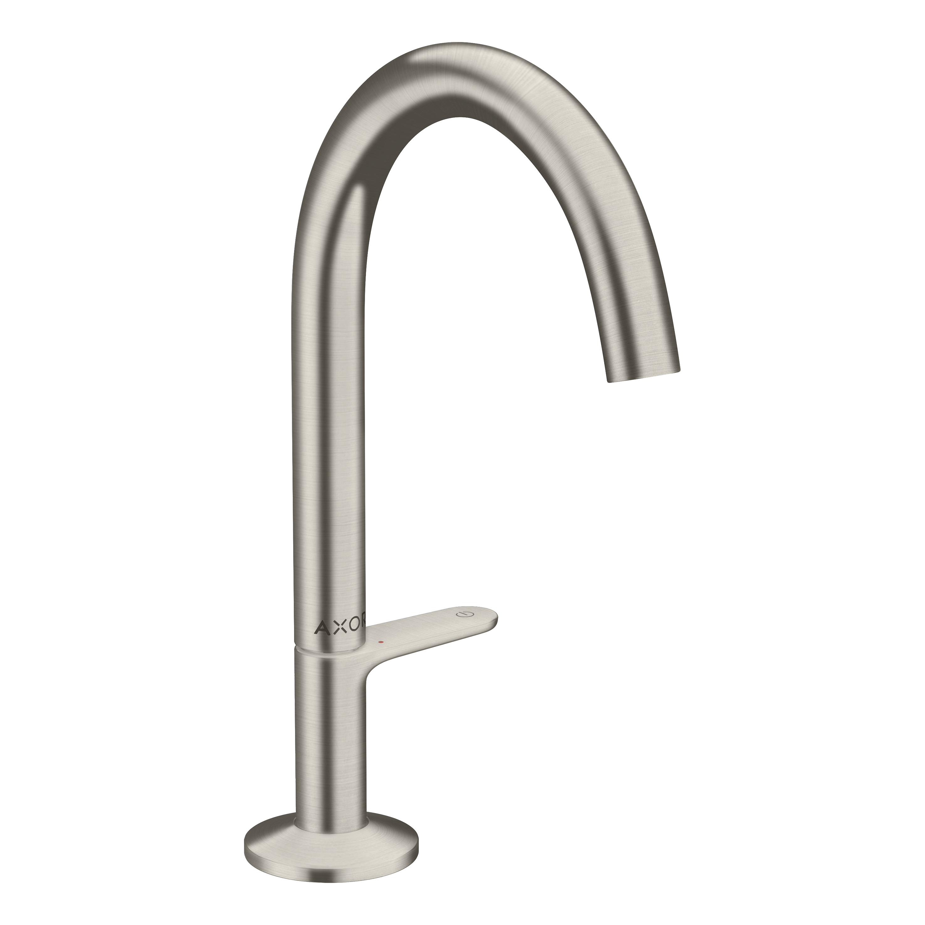AXOR One Basin Mixer Faucet Select 170 with Push-Open Waste Set from Brandt in Stainless Steel Optic finish