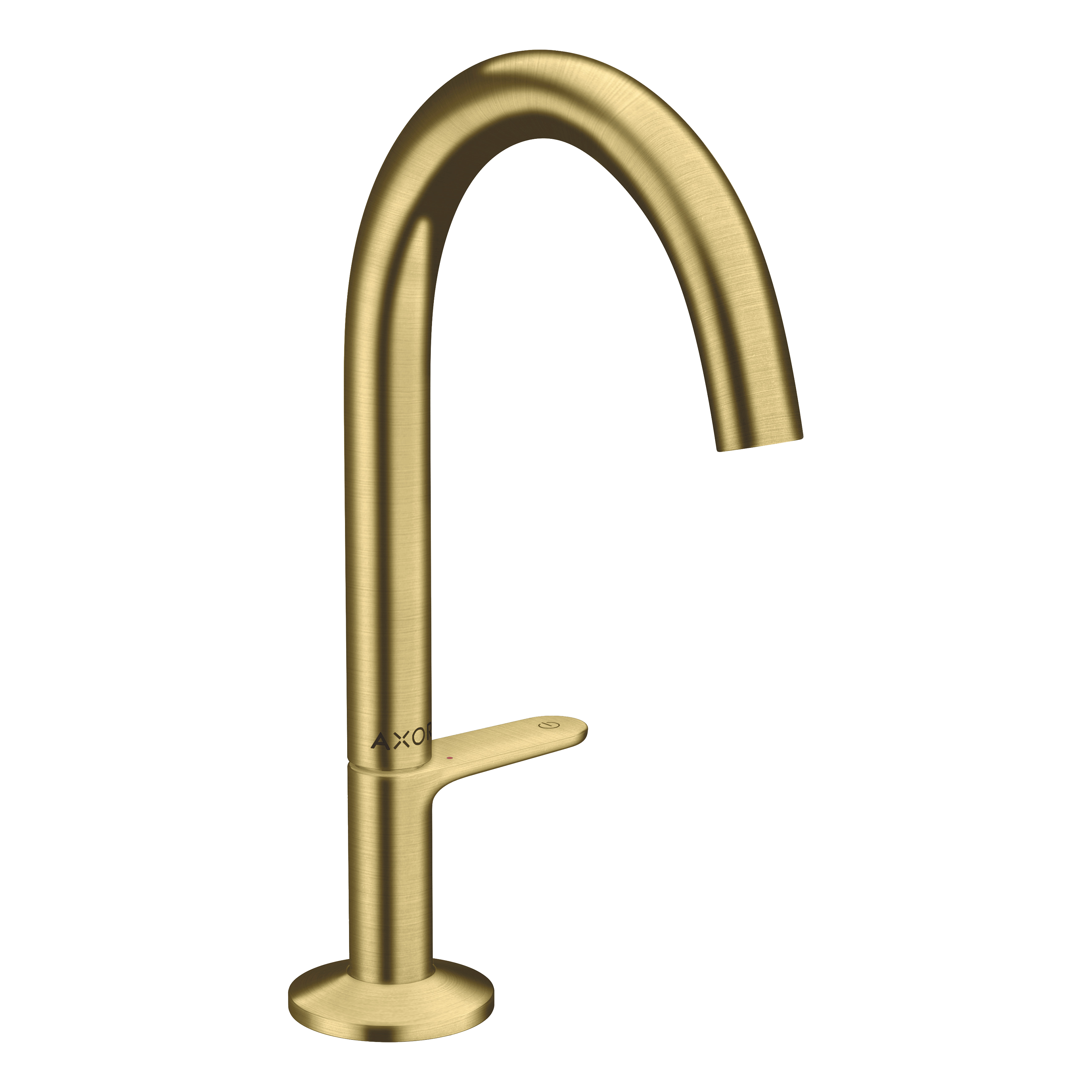 AXOR One Basin Mixer Faucet Select 170 with Push-Open Waste Set from Brandt in Brushed Brass finish