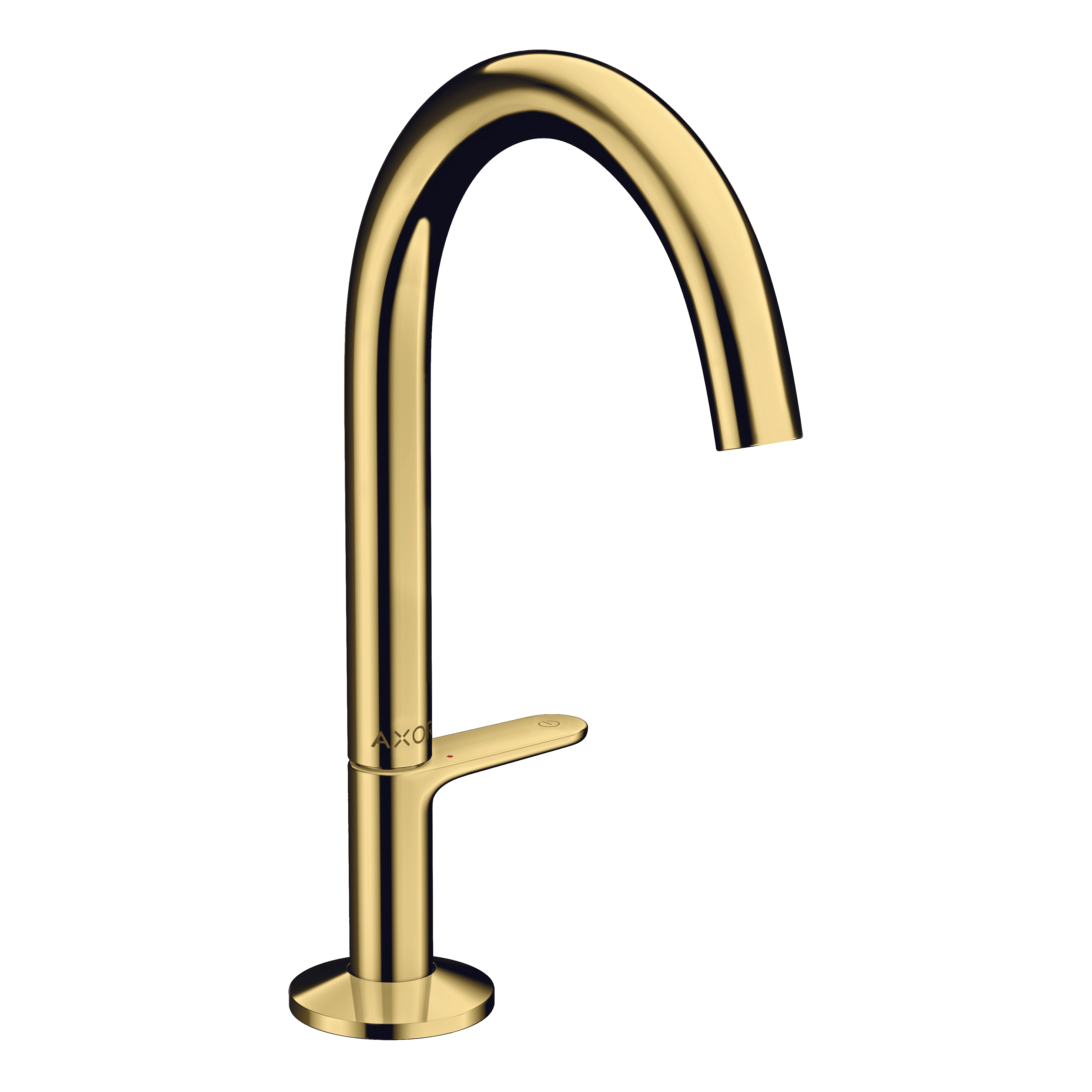 AXOR One Basin Mixer Faucet Select 170 with Push-Open Waste Set from Brandt in Polished Gold Optic finish