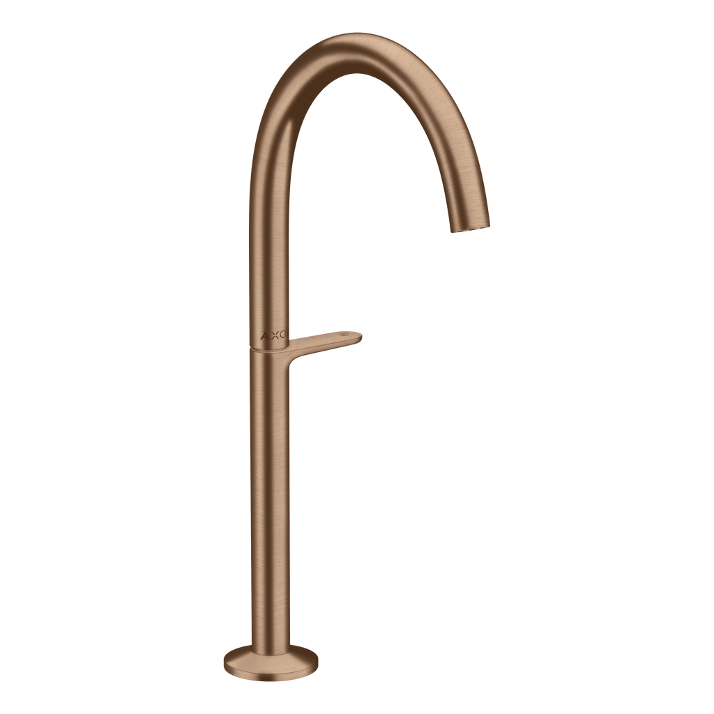 AXOR One Basin Mixer Faucet Select 260 with Push-Open Waste Set from Brandt in Brushed Red Gold finish