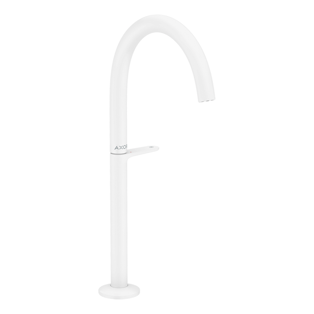 AXOR One Basin Mixer Faucet Select 260 with Push-Open Waste Set from Brandt in Matt White finish