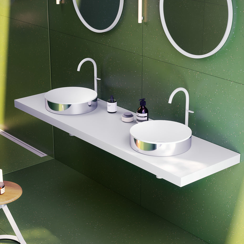 AXOR One Basin Mixer Faucet Select 260 with Push-Open Waste Set from Brandt in Matt White finish