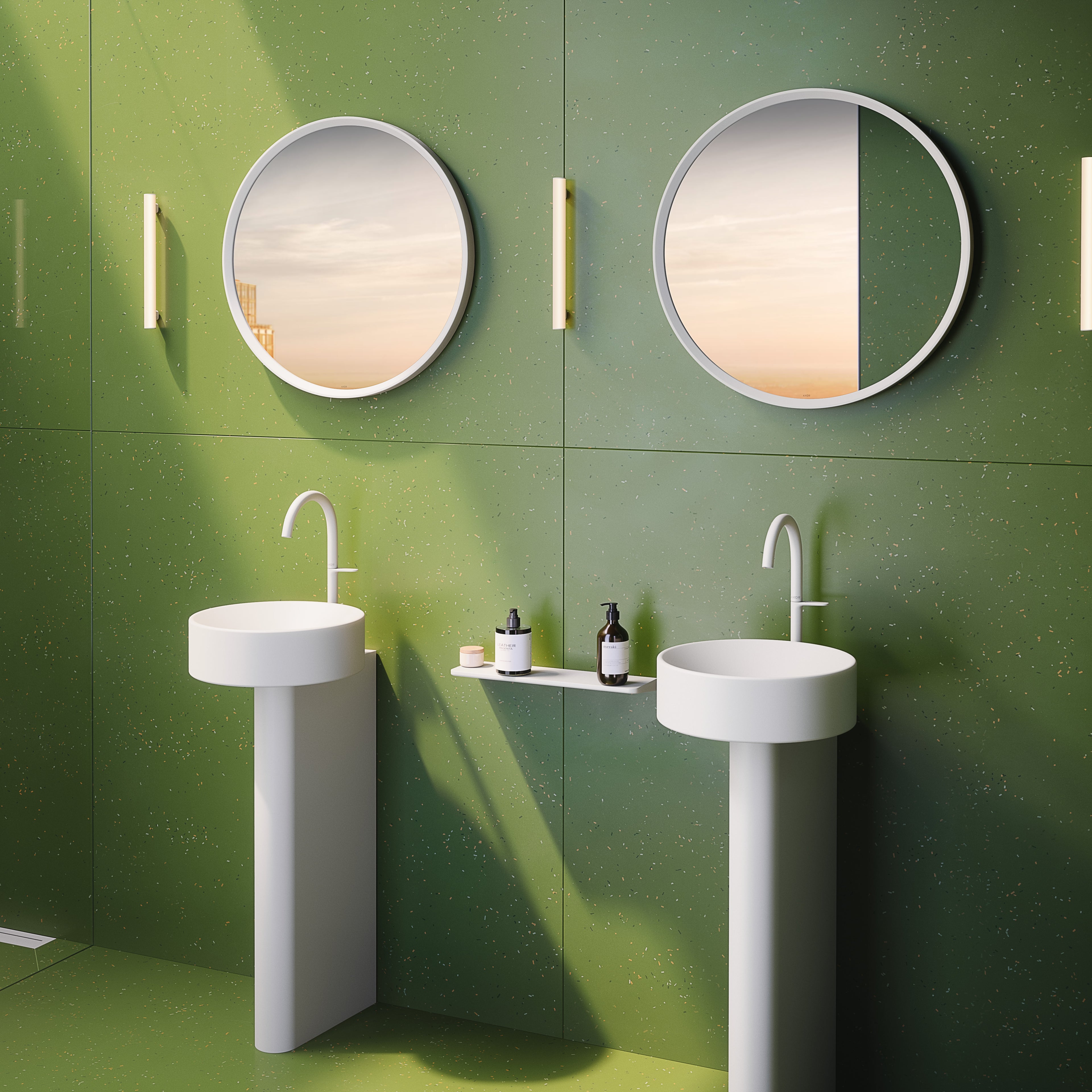 AXOR One Basin Mixer Faucet Select 260 with Push-Open Waste Set from Brandt in Matt White finish