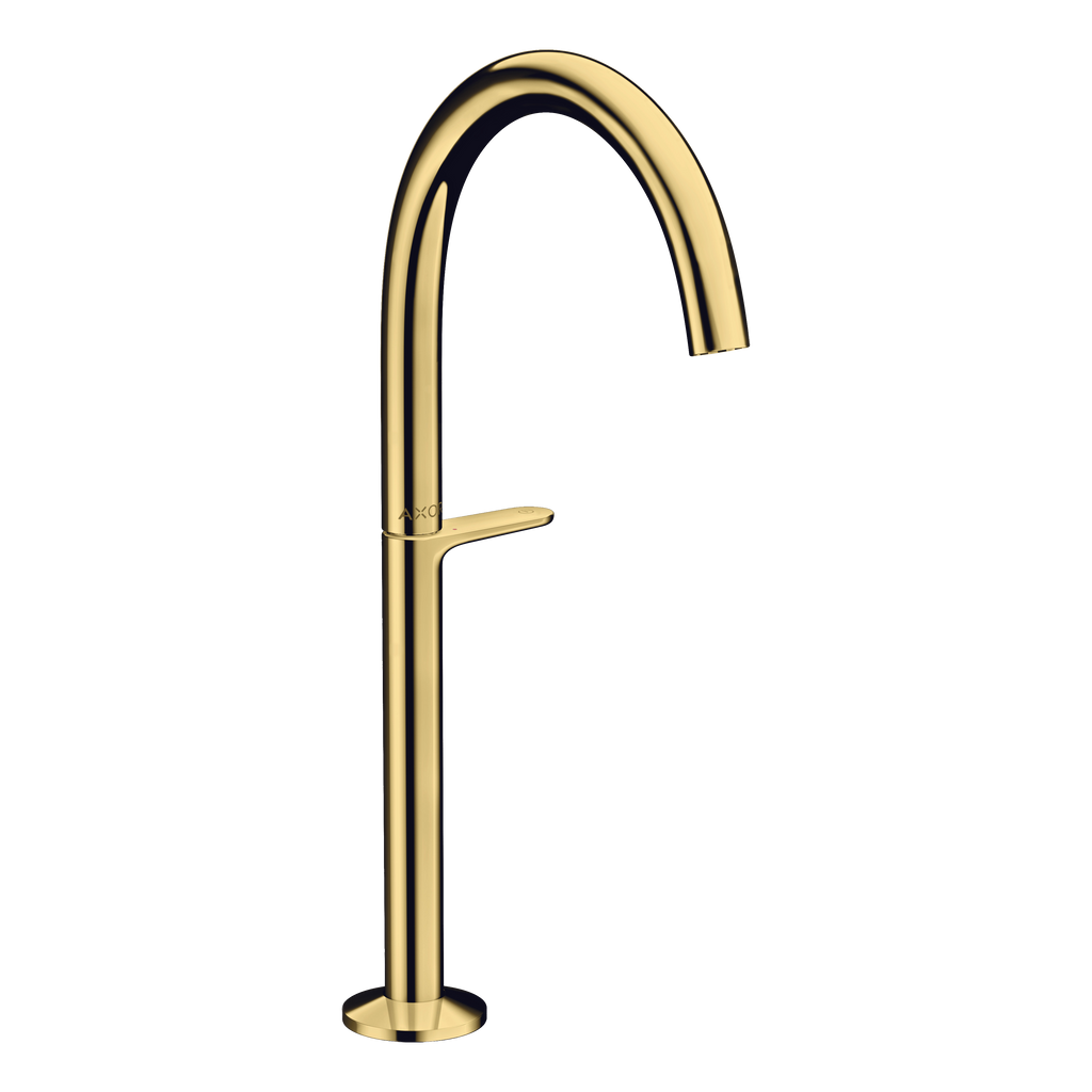 AXOR One Basin Mixer Faucet Select 260 with Push-Open Waste Set from Brandt in Polished Gold Optic finish