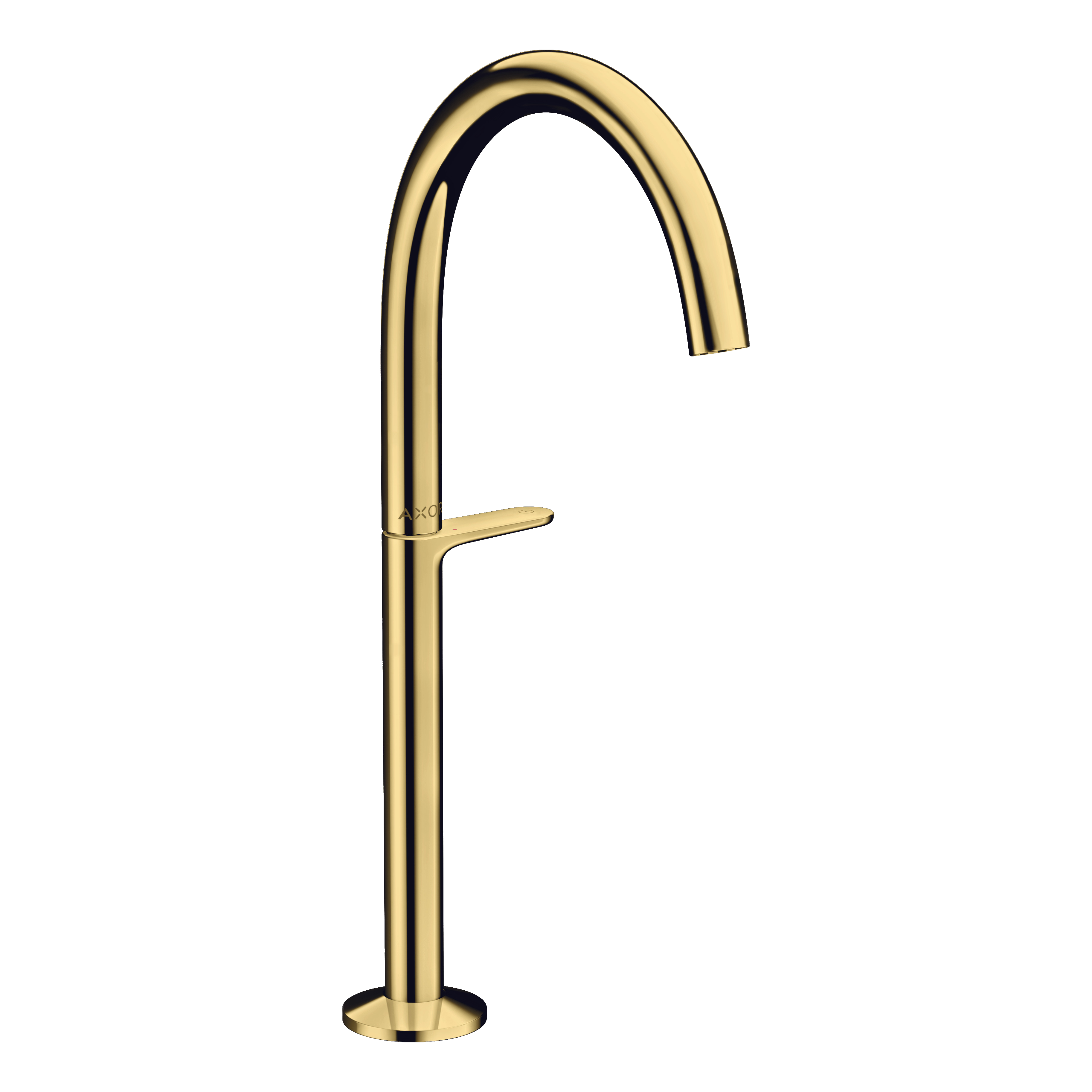 AXOR One Basin Mixer Faucet Select 260 with Push-Open Waste Set from Brandt in Polished Gold Optic finish