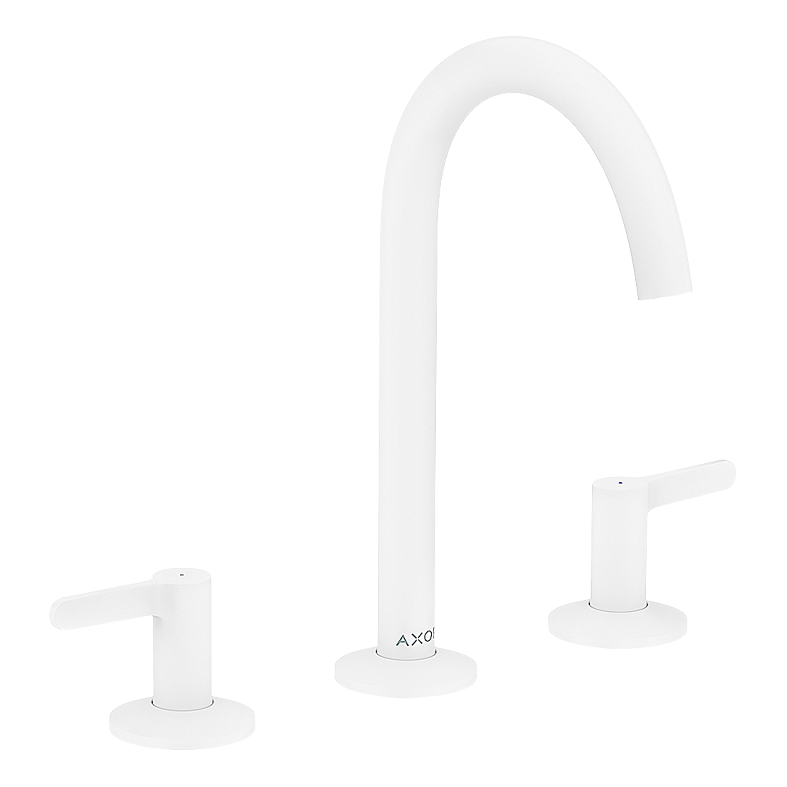 AXOR One 3-Hole Basin Mixer Faucet 170 with Push-Open Waste Set from Brandt in Matt White finish