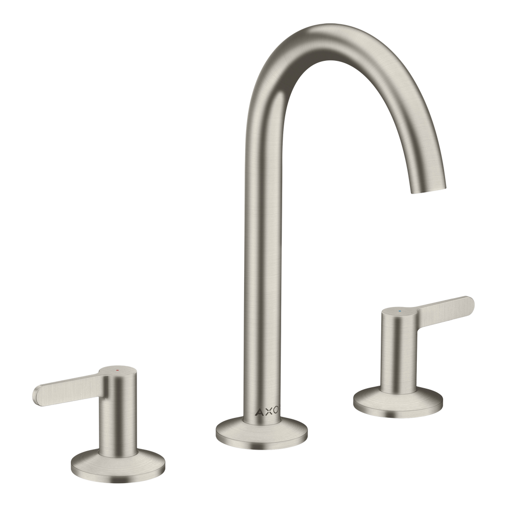 AXOR One 3-Hole Basin Mixer Faucet 170 with Push-Open Waste Set from Brandt in Stainless Steel Optic finish