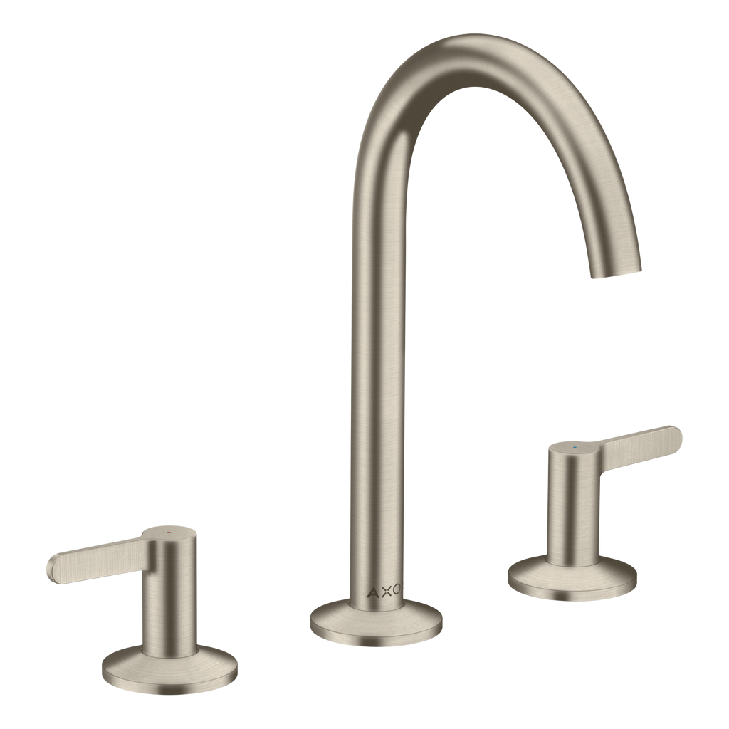 AXOR One 3-Hole Basin Mixer Faucet 170 with Push-Open Waste Set from Brandt in Brushed Nickel finish