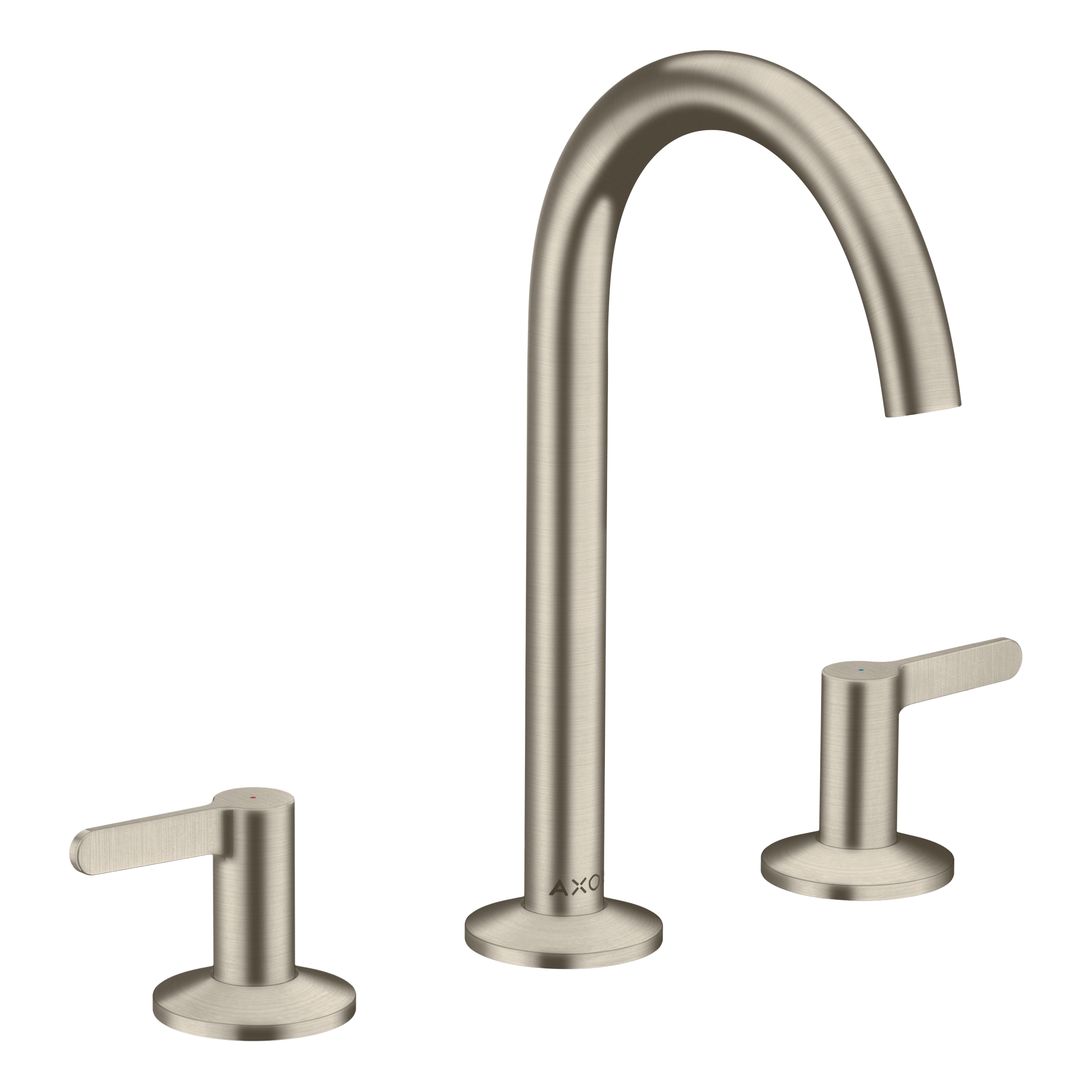 AXOR One 3-Hole Basin Mixer Faucet 170 with Push-Open Waste Set from Brandt in Brushed Nickel finish