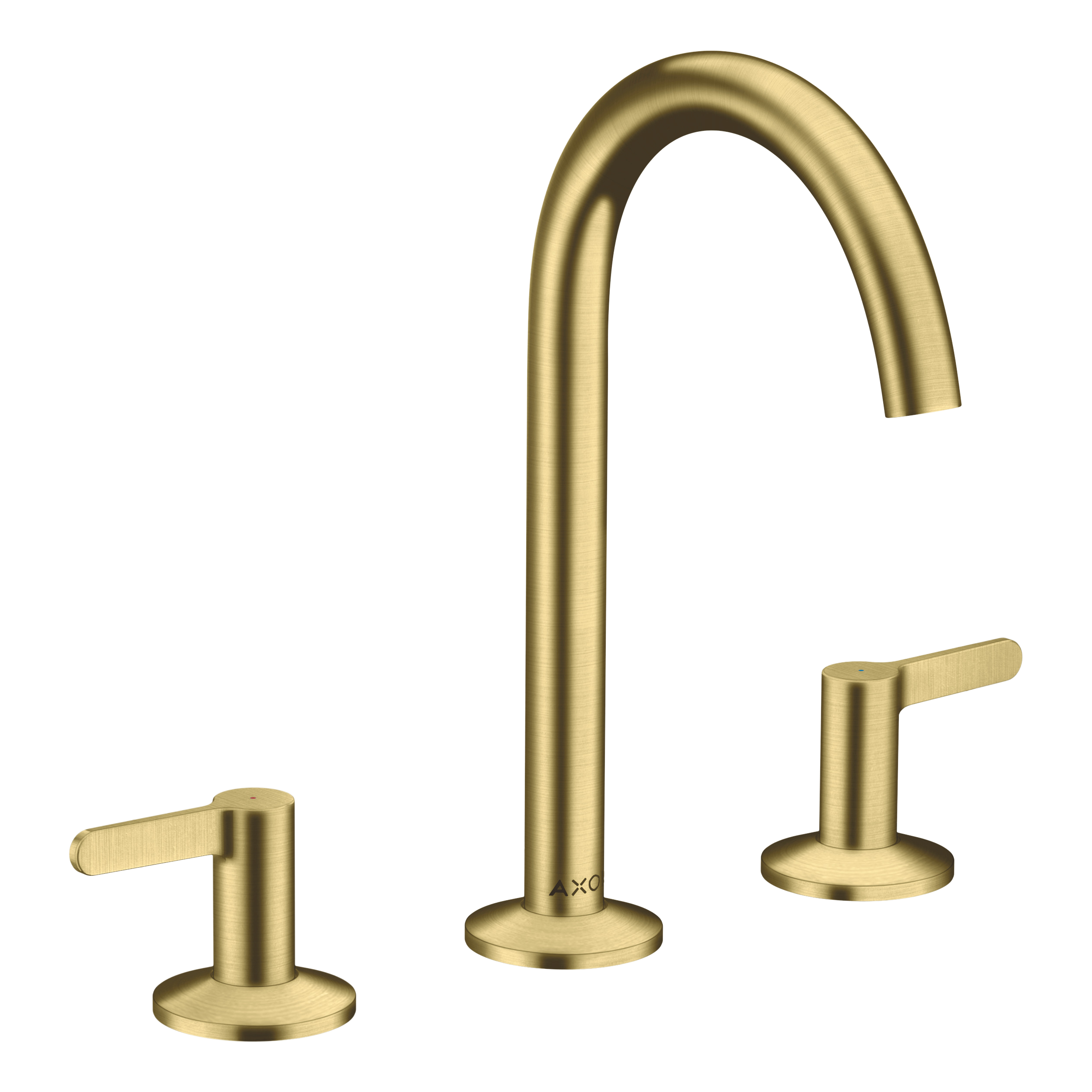 AXOR One 3-Hole Basin Mixer Faucet 170 with Push-Open Waste Set from Brandt in Brushed Brass finish