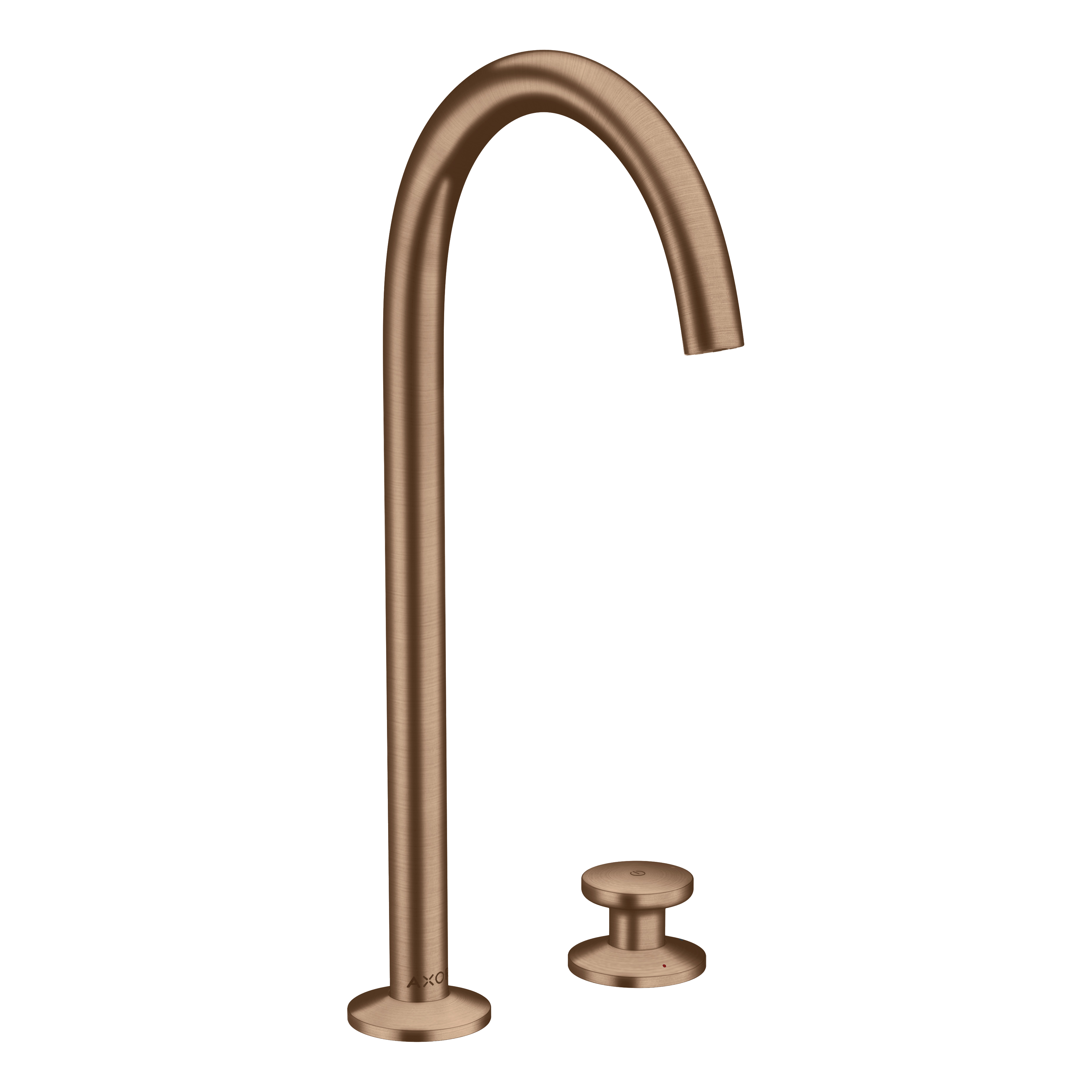 AXOR One 2-Hole Basin Mixer Faucet Select 260 with Push-Open Waste Set from Brandt in Brushed Red Gold finish