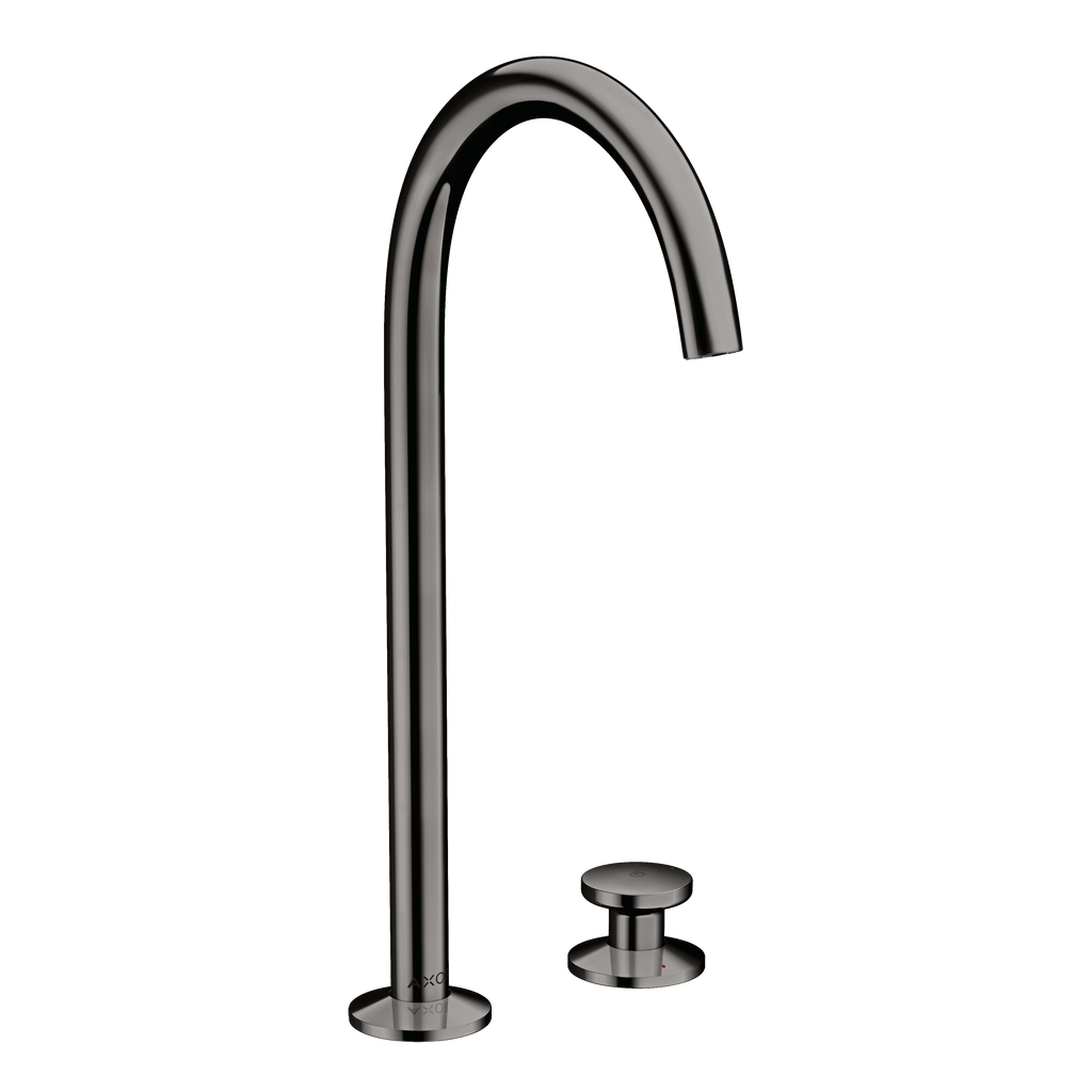 AXOR One 2-Hole Basin Mixer Faucet Select 260 with Push-Open Waste Set from Brandt in Polished Black Chrome finish