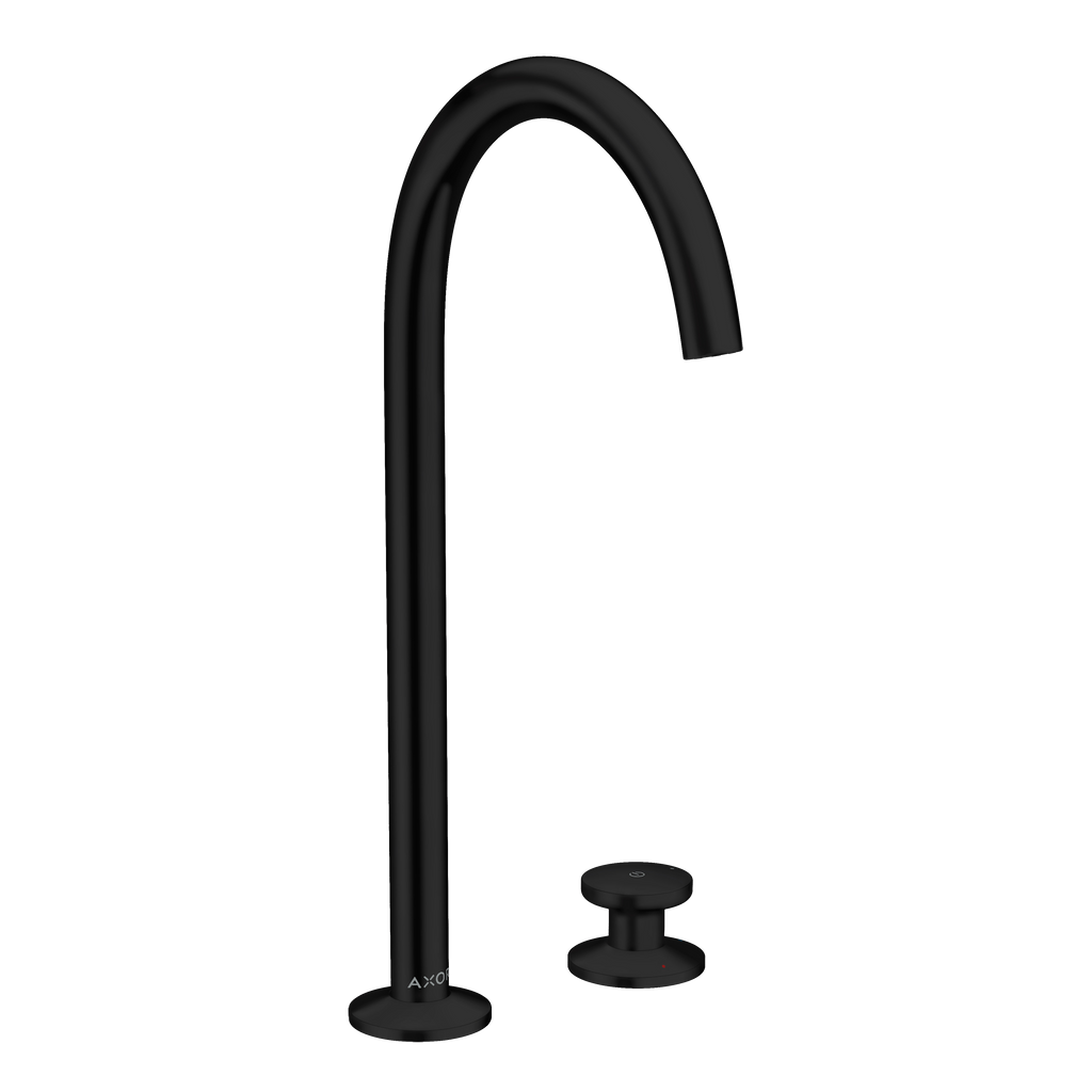 AXOR One 2-Hole Basin Mixer Faucet Select 260 with Push-Open Waste Set from Brandt in Matt Black finish