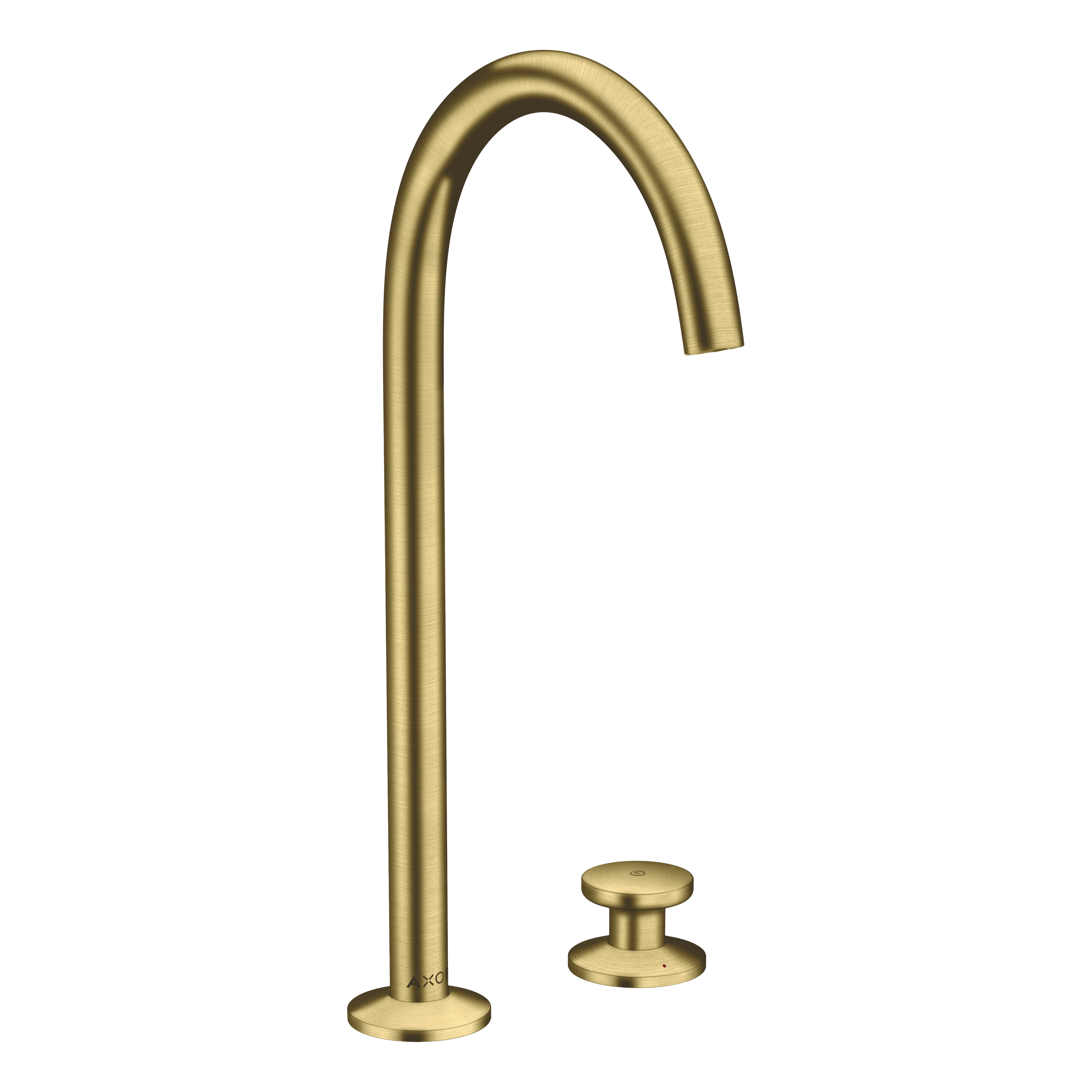 AXOR One 2-Hole Basin Mixer Faucet Select 260 with Push-Open Waste Set from Brandt in Brushed Brass finish