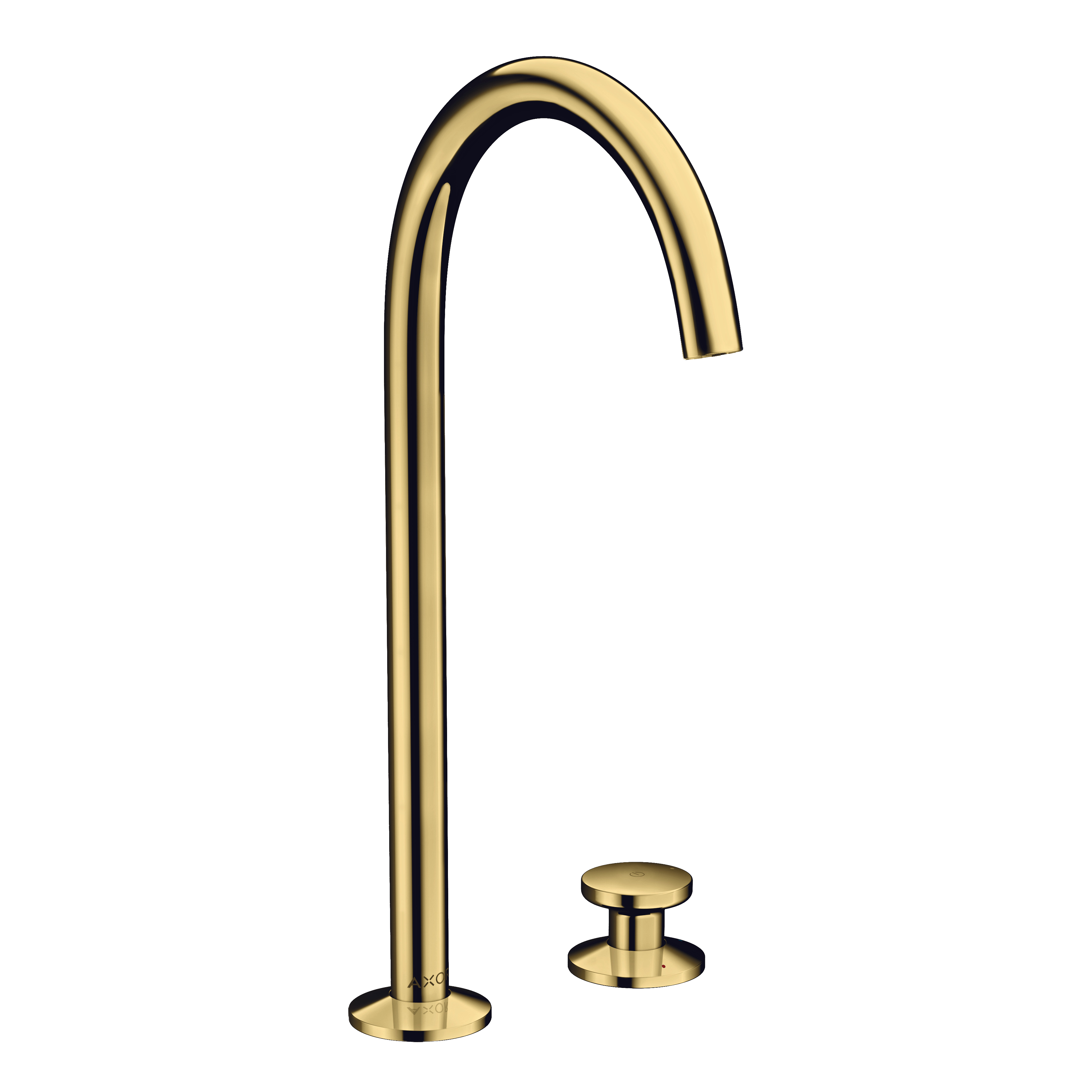 AXOR One 2-Hole Basin Mixer Faucet Select 260 with Push-Open Waste Set from Brandt in Polished Gold Optic finish