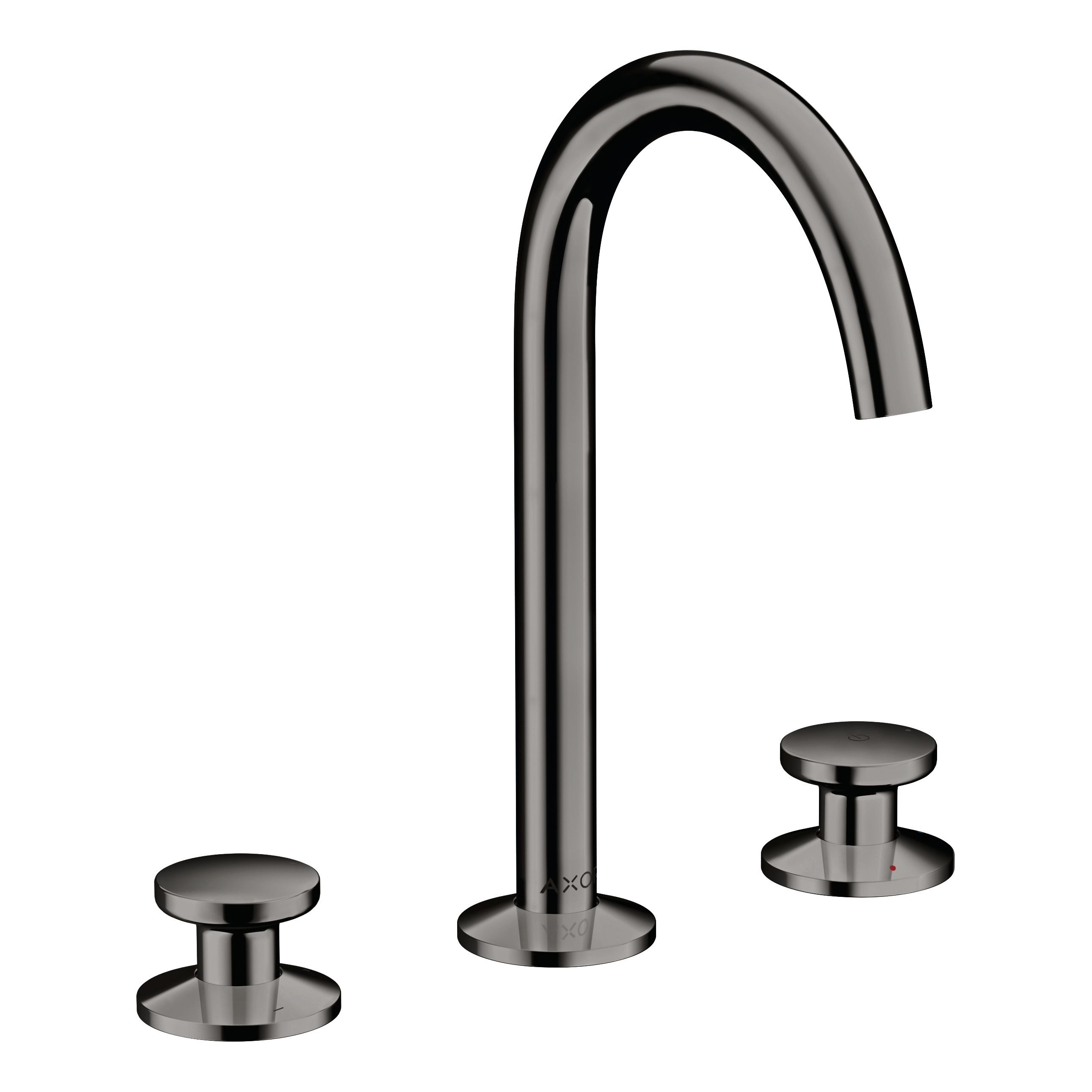 AXOR One 3-Hole Basin Mixer Faucet Select 170 with Push-Open Waste Set from Brandt in Polished Black Chrome finish