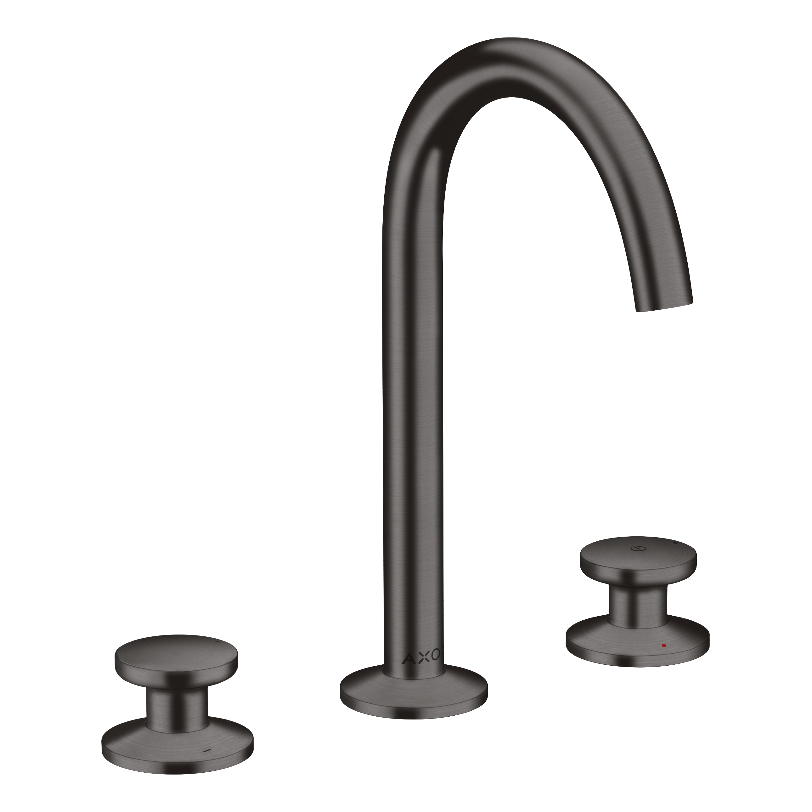 AXOR One 3-Hole Basin Mixer Faucet Select 170 with Push-Open Waste Set from Brandt in Brushed Black Chrome finish