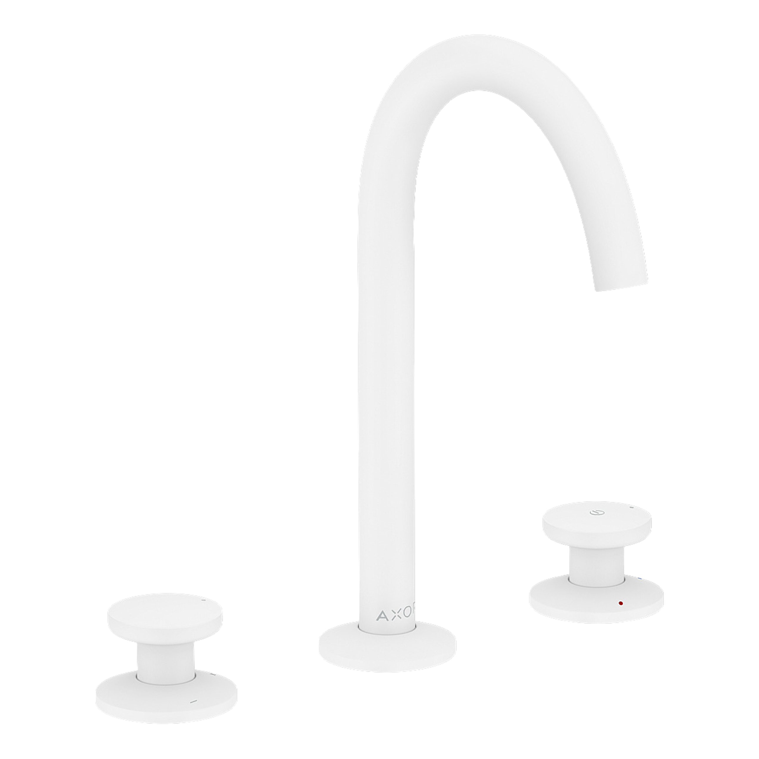 AXOR One 3-Hole Basin Mixer Faucet Select 170 with Push-Open Waste Set from Brandt in Matt White finish