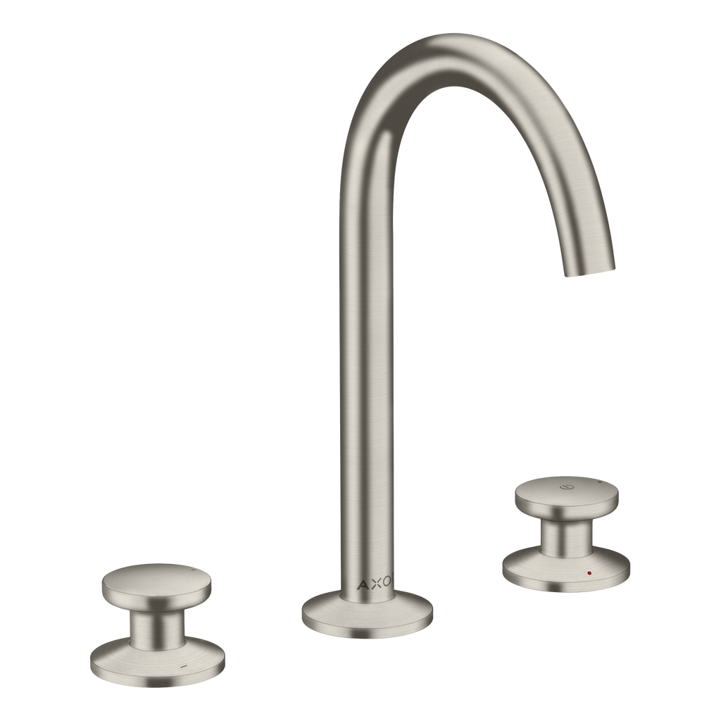 AXOR One 3-Hole Basin Mixer Faucet Select 170 with Push-Open Waste Set from Brandt in Stainless Steel Optic finish