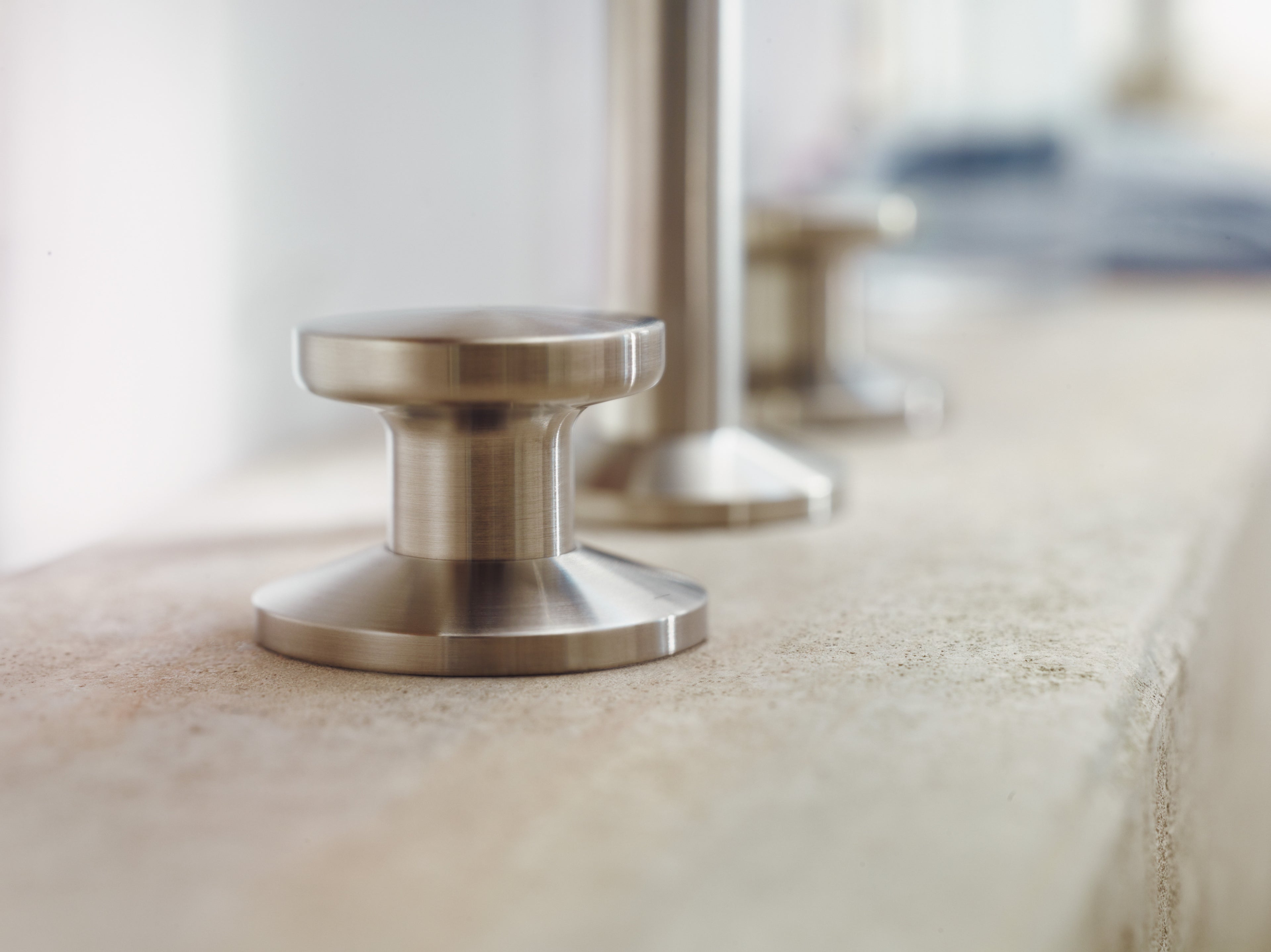 AXOR One 3-Hole Basin Mixer Faucet Select 170 with Push-Open Waste Set from Brandt in Brushed Nickel finish