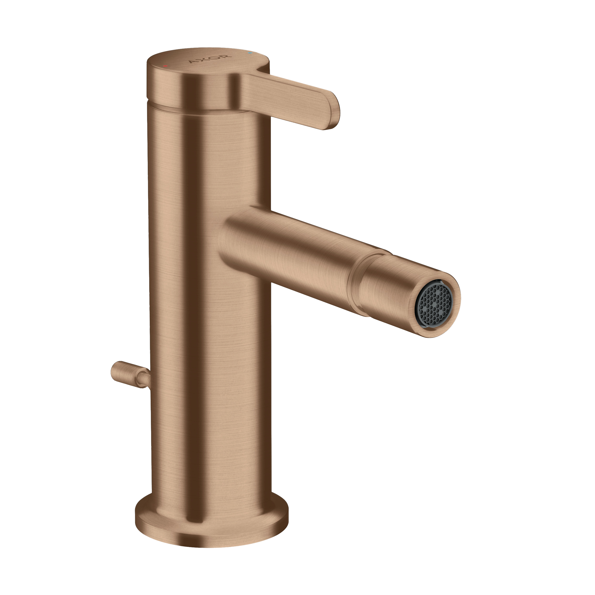 AXOR One Single Lever Handle Bidet Mixer Faucet with Pop-Up Waste from Brandt in Brushed Red Gold finish