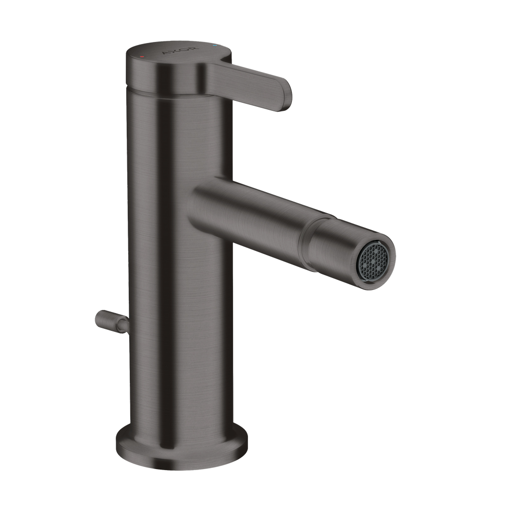 AXOR One Single Lever Handle Bidet Mixer Faucet with Pop-Up Waste from Brandt in Brushed Black Chrome finish