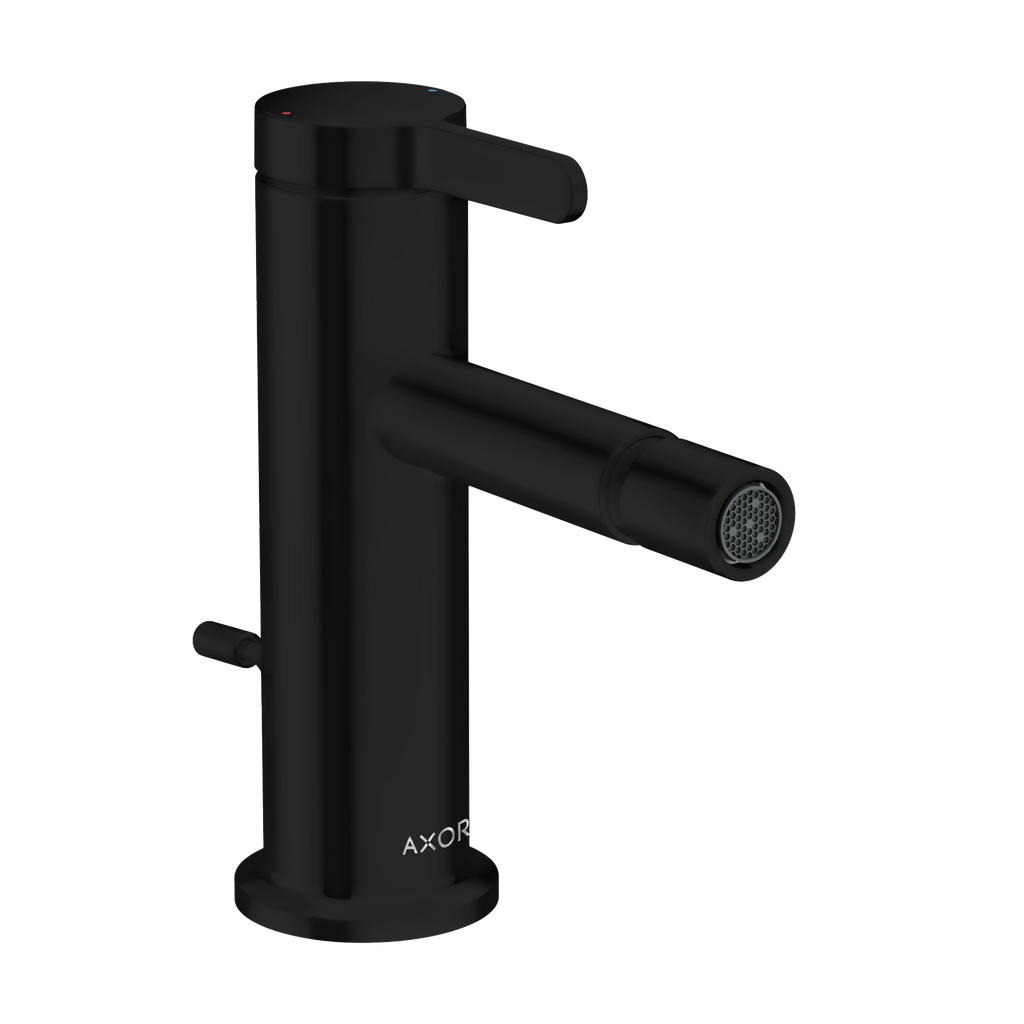 AXOR One Single Lever Handle Bidet Mixer Faucet with Pop-Up Waste from Brandt in Matt Black finish