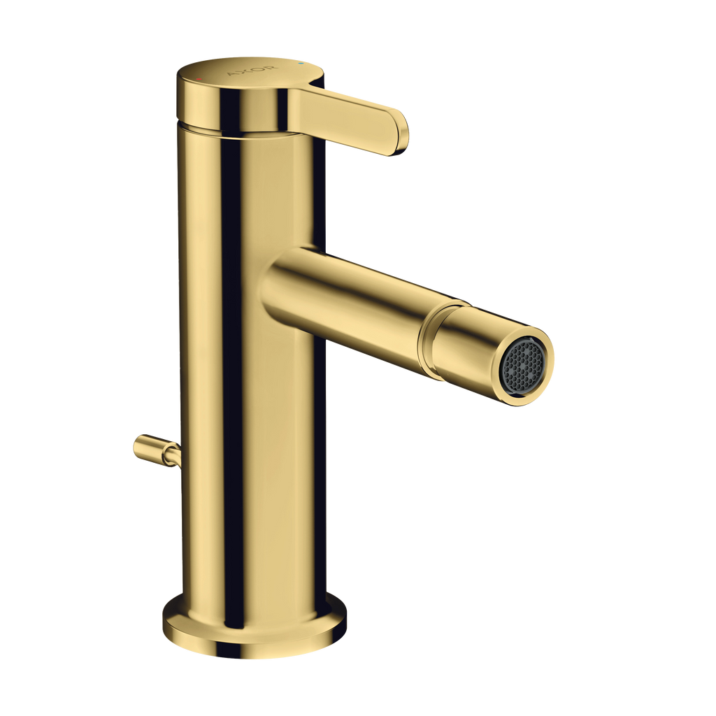 AXOR One Single Lever Handle Bidet Mixer Faucet with Pop-Up Waste from Brandt in Polished Gold Optic finish