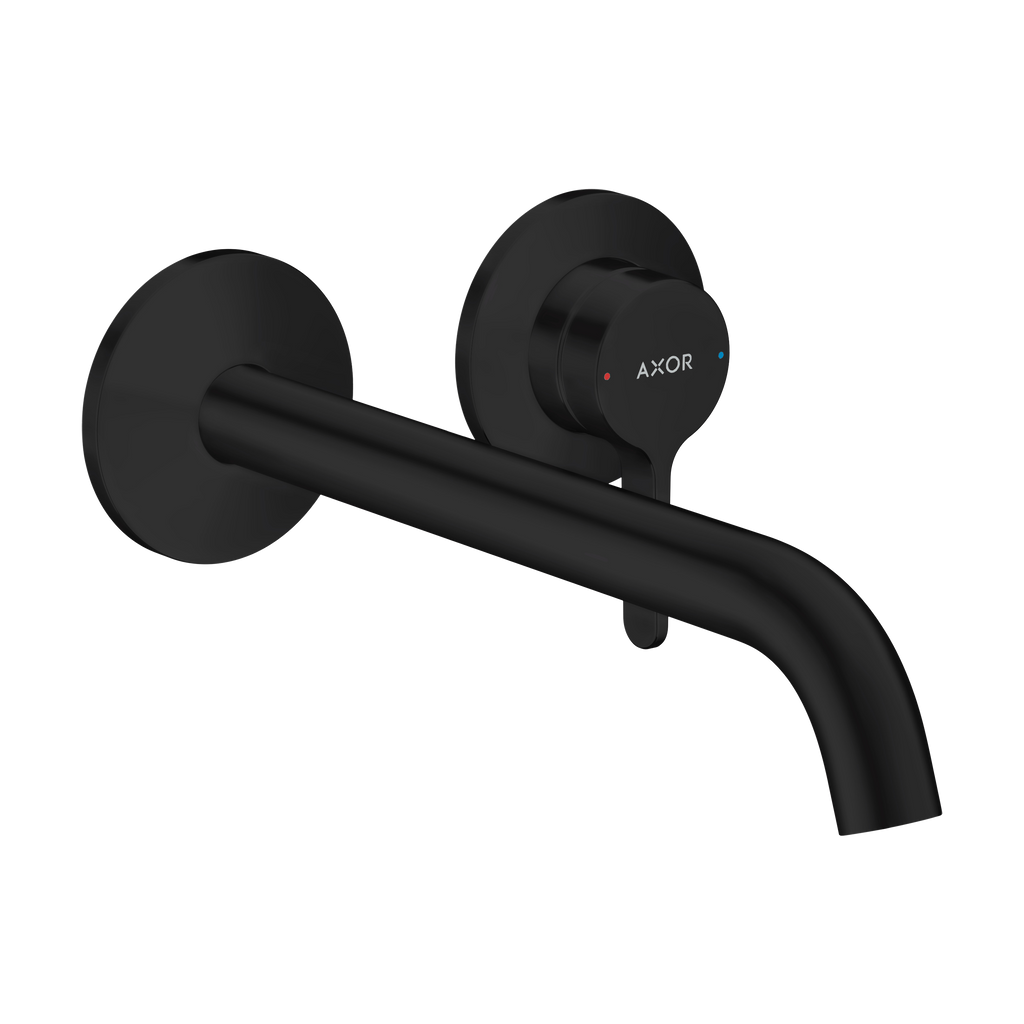 AXOR One Single Lever Handle Concealed Basin Mixer Faucet for 2-Hole Installation with 220 mm Spout from Brandt in Matt Black finish
