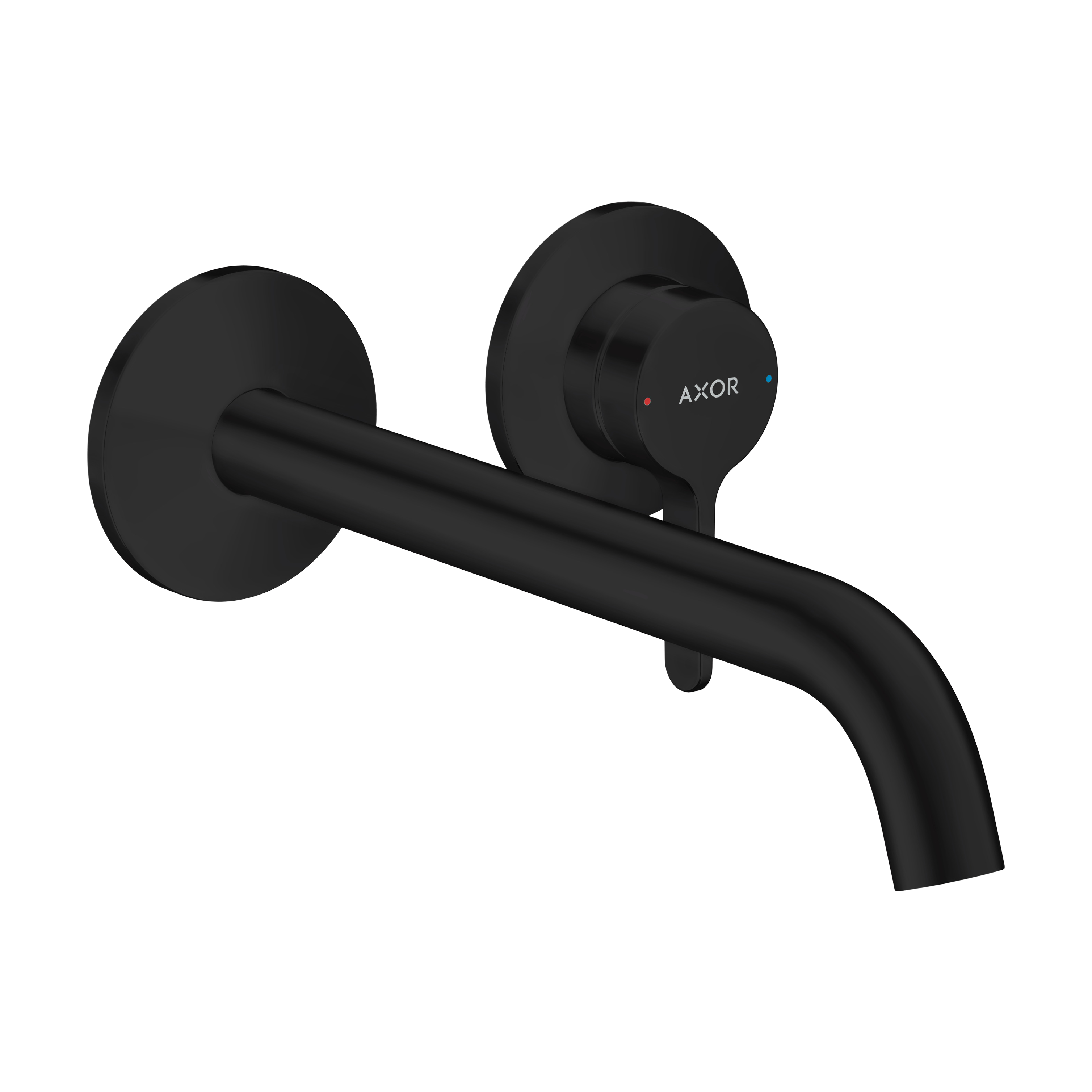 AXOR One Single Lever Handle Concealed Basin Mixer Faucet for 2-Hole Installation with 220 mm Spout from Brandt in Matt Black finish