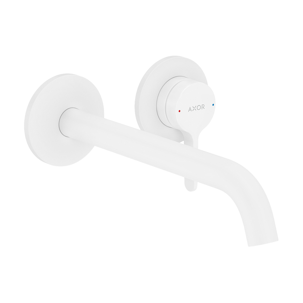 AXOR One Single Lever Handle Concealed Basin Mixer Faucet for 2-Hole Installation with 220 mm Spout from Brandt in Matt White finish