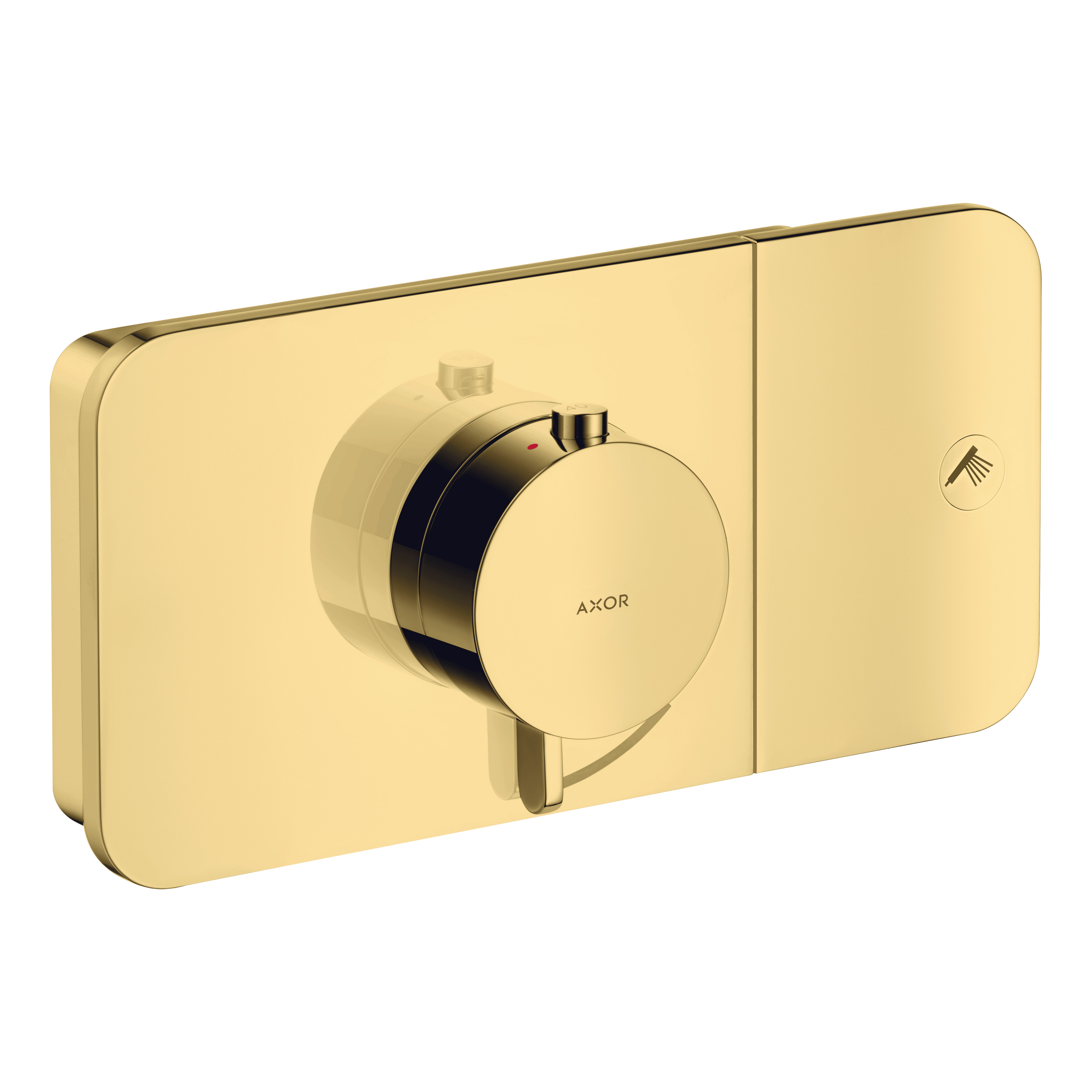 AXOR One Concealed Shower Thermostat with 1 Outlet from Brandt in Polished Gold Optic finish