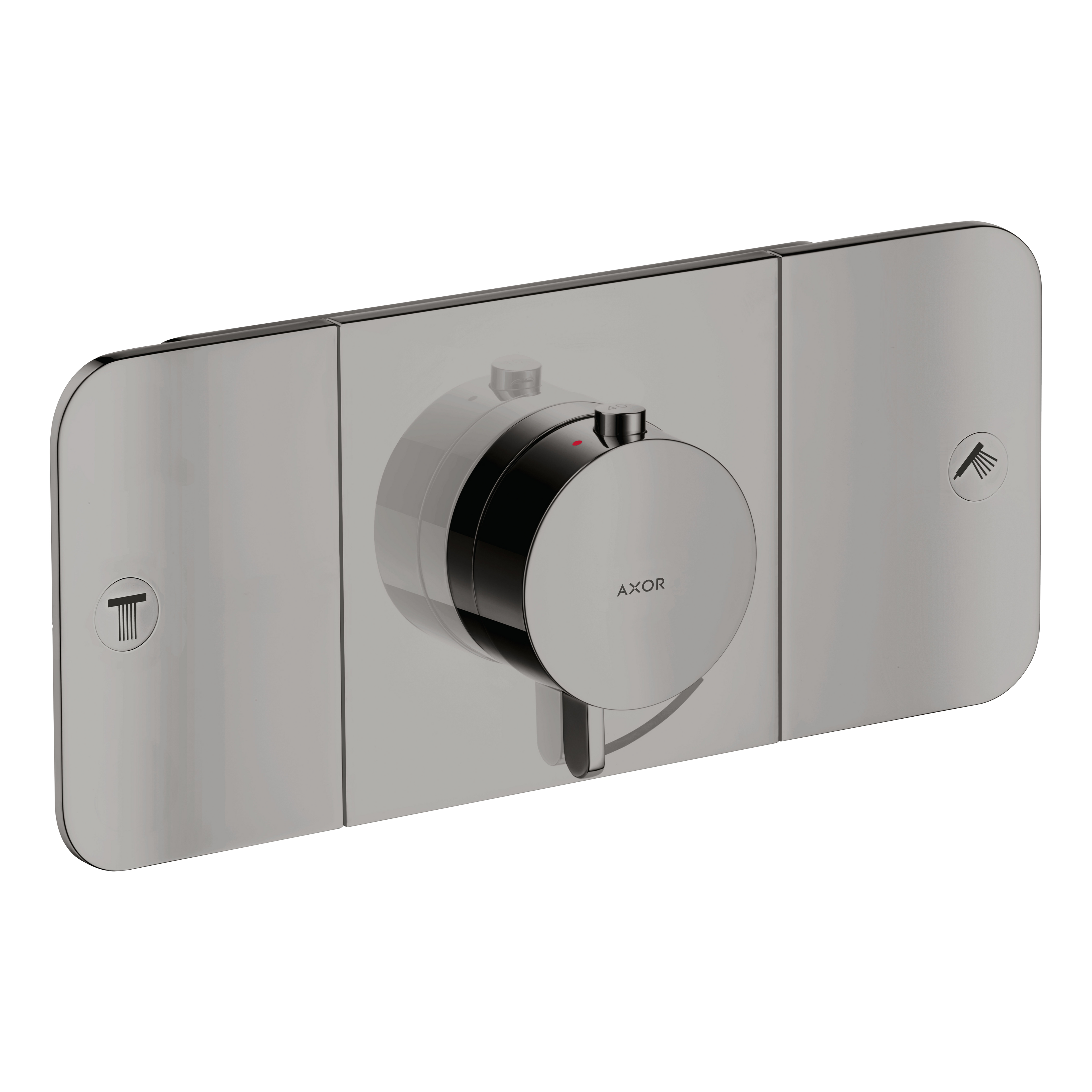 AXOR One Concealed Shower Thermostat with 2 Outlets from Brandt in Polished Black Chrome finish