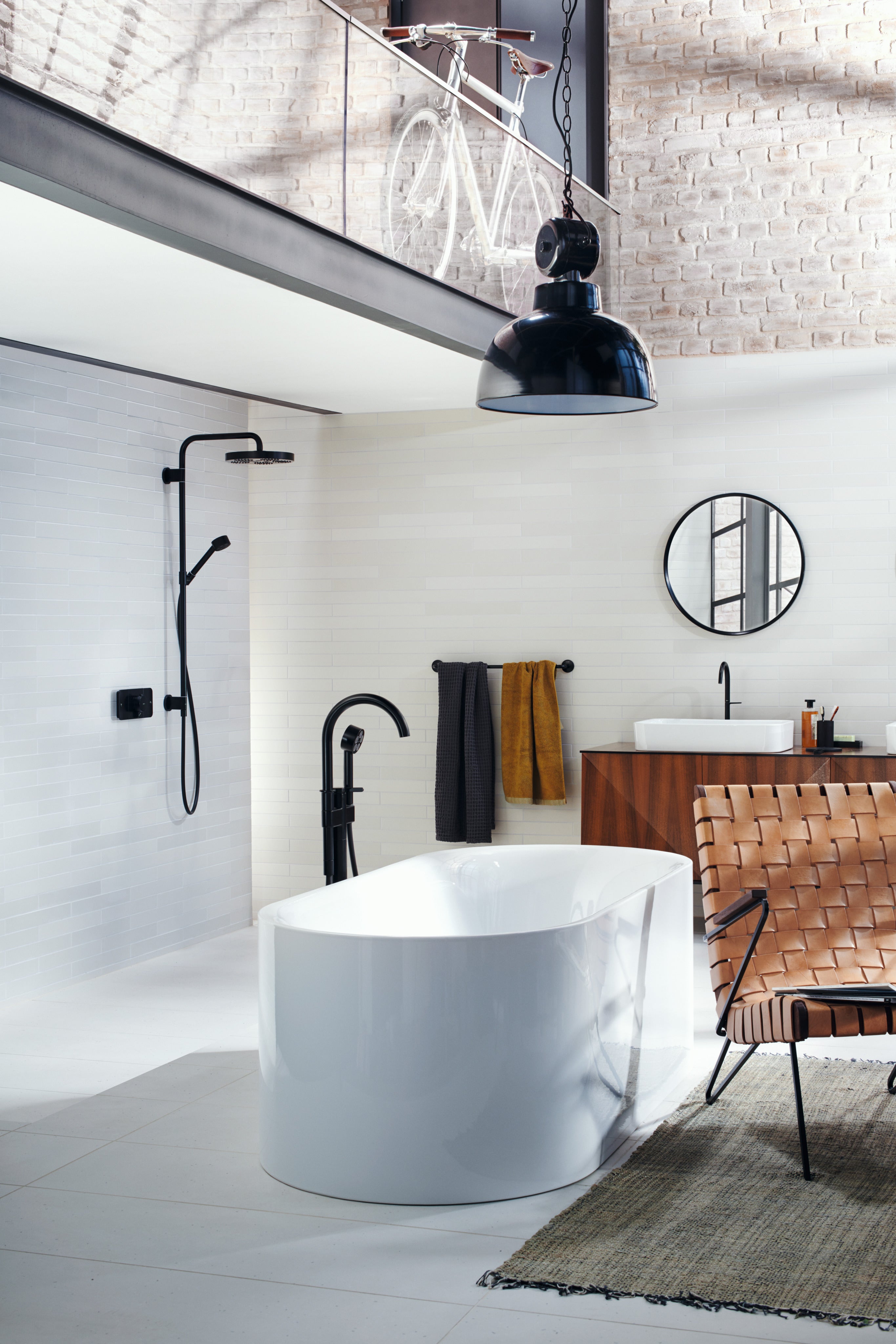 AXOR One Concealed Shower Thermostat with 2 Outlets from Brandt in Matt Black finish