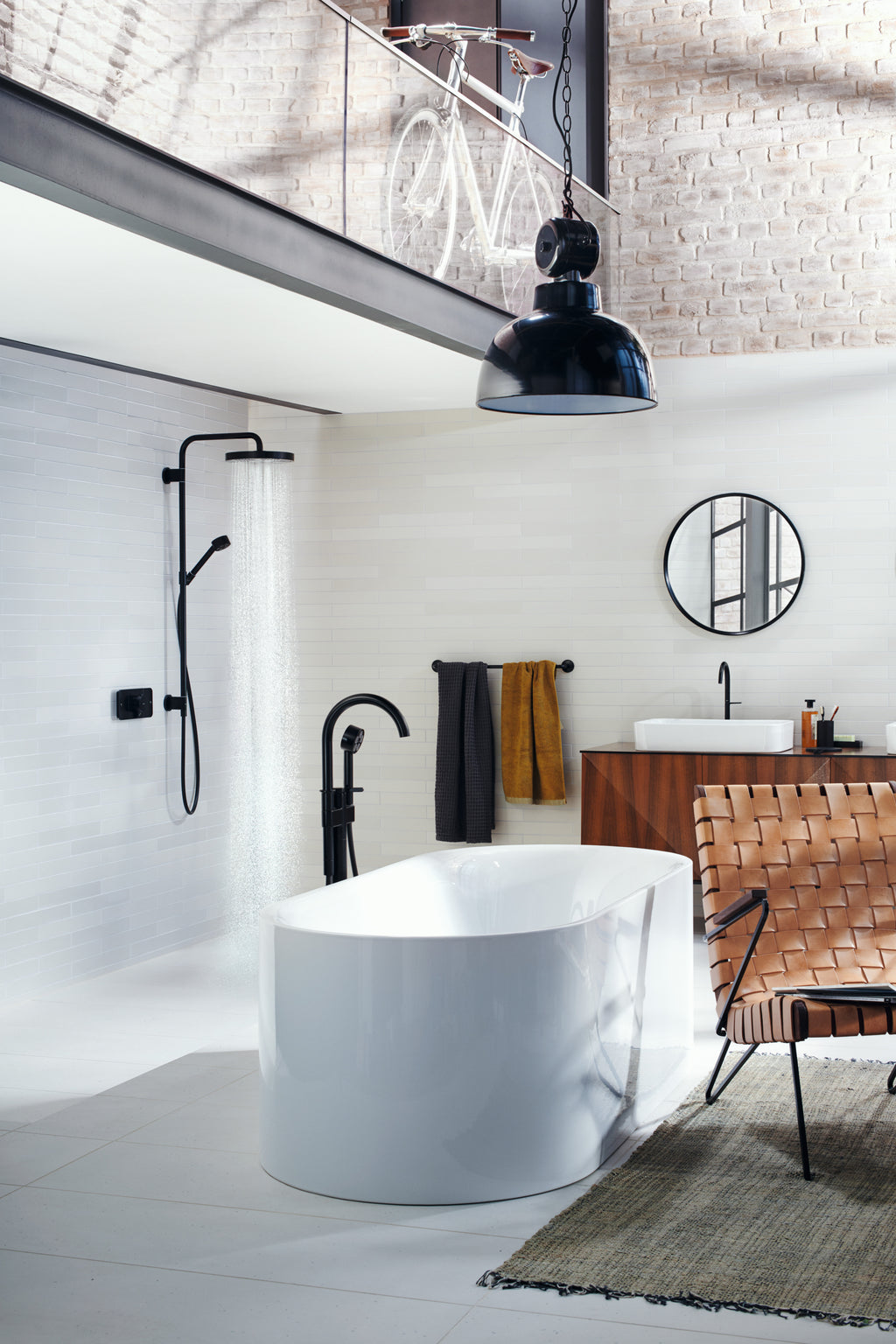 AXOR One Concealed Shower Thermostat with 2 Outlets from Brandt in Matt Black finish