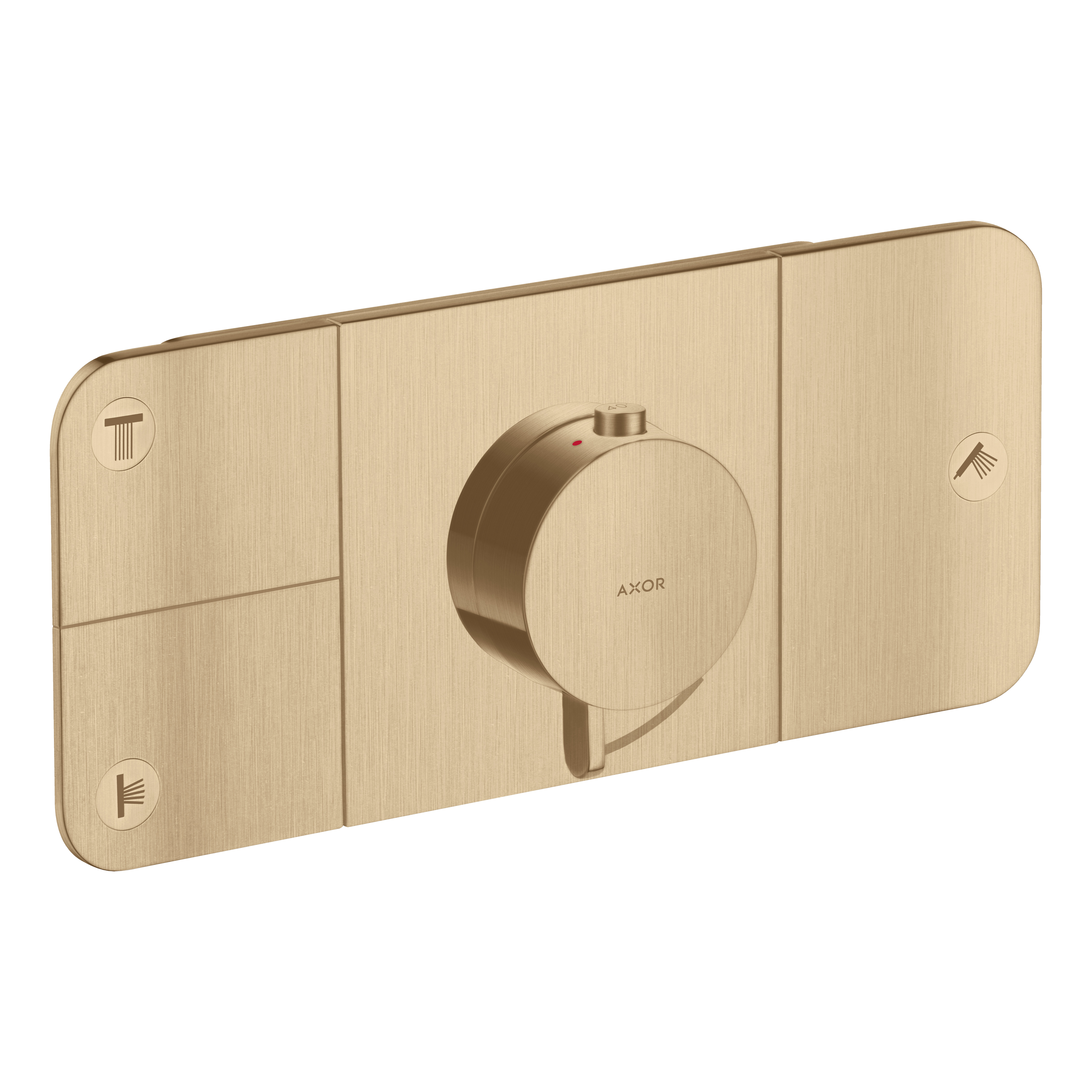 AXOR One Concealed Shower Thermostat with 3 Outlets from Brandt in Brushed Bronze finish
