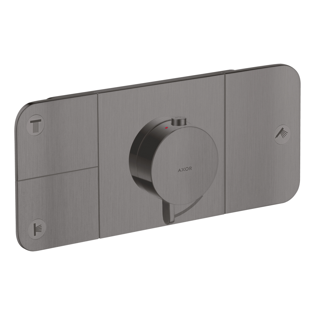 AXOR One Concealed Shower Thermostat with 3 Outlets from Brandt in Brushed Black Chrome finish