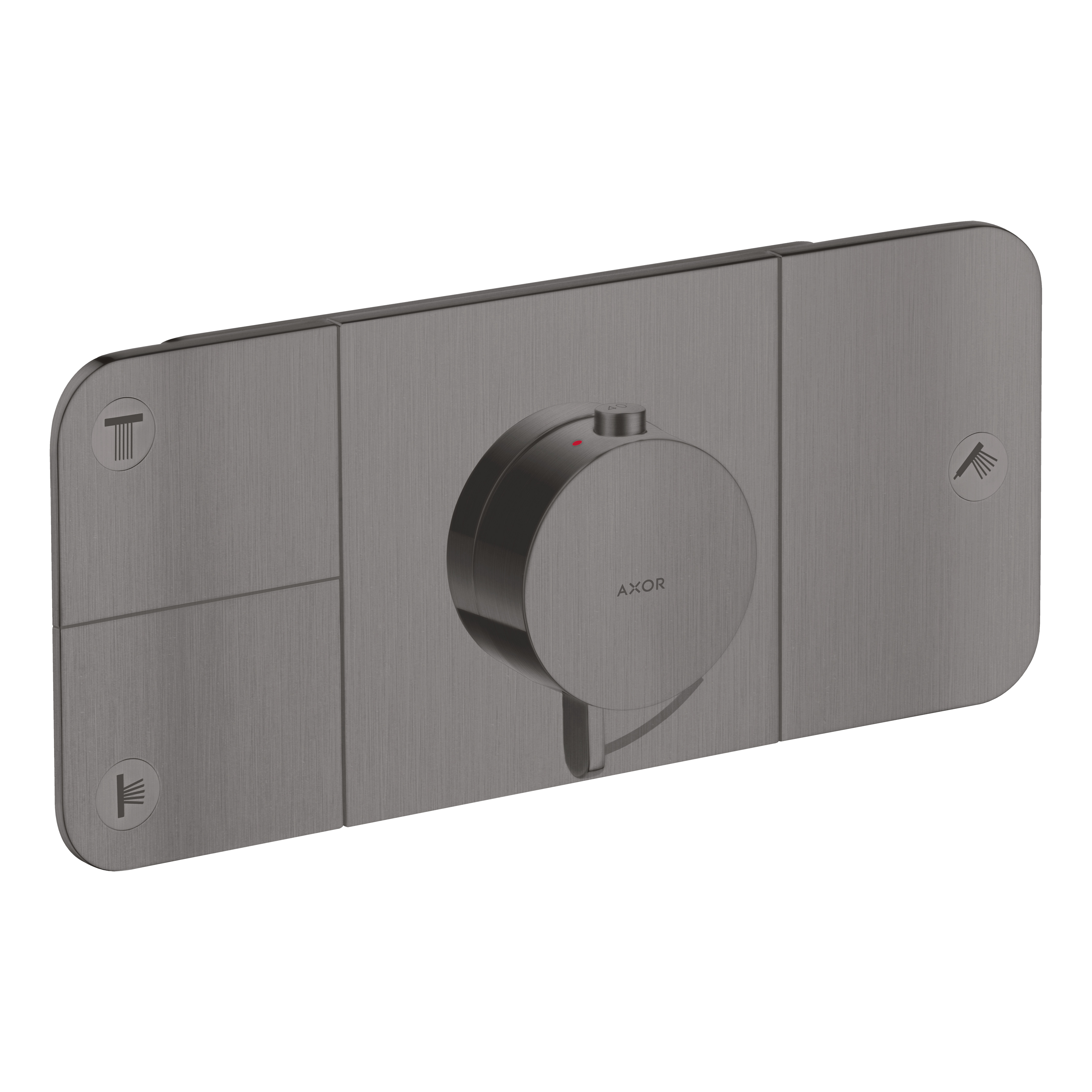 AXOR One Concealed Shower Thermostat with 3 Outlets from Brandt in Brushed Black Chrome finish