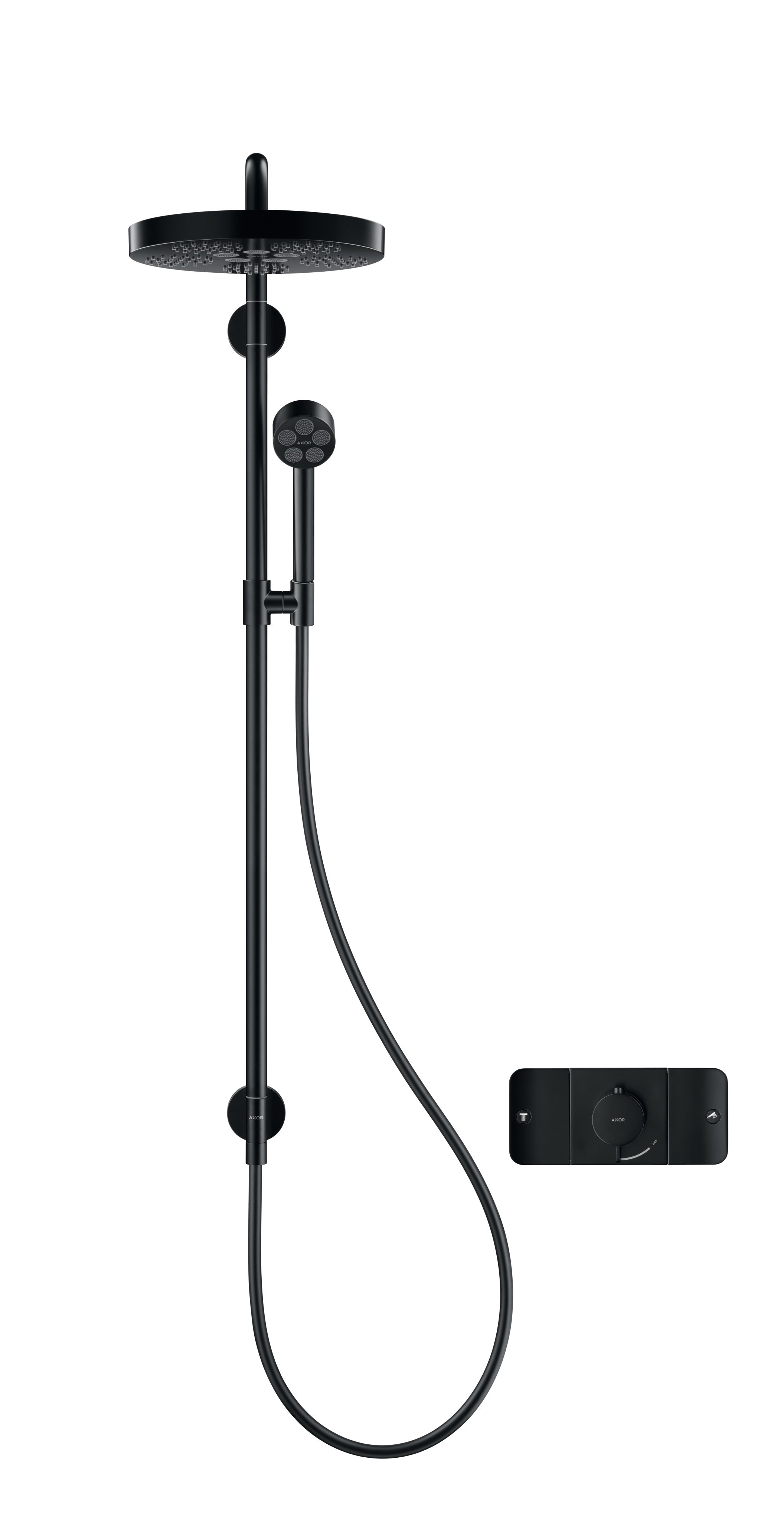 AXOR One Concealed Shower Thermostat with 3 Outlets from Brandt in Matt Black finish