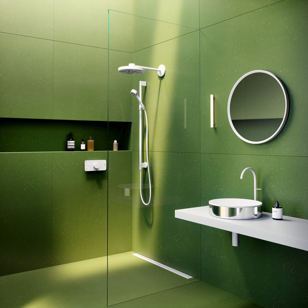AXOR One Concealed Shower Thermostat with 3 Outlets from Brandt in Matt White finish