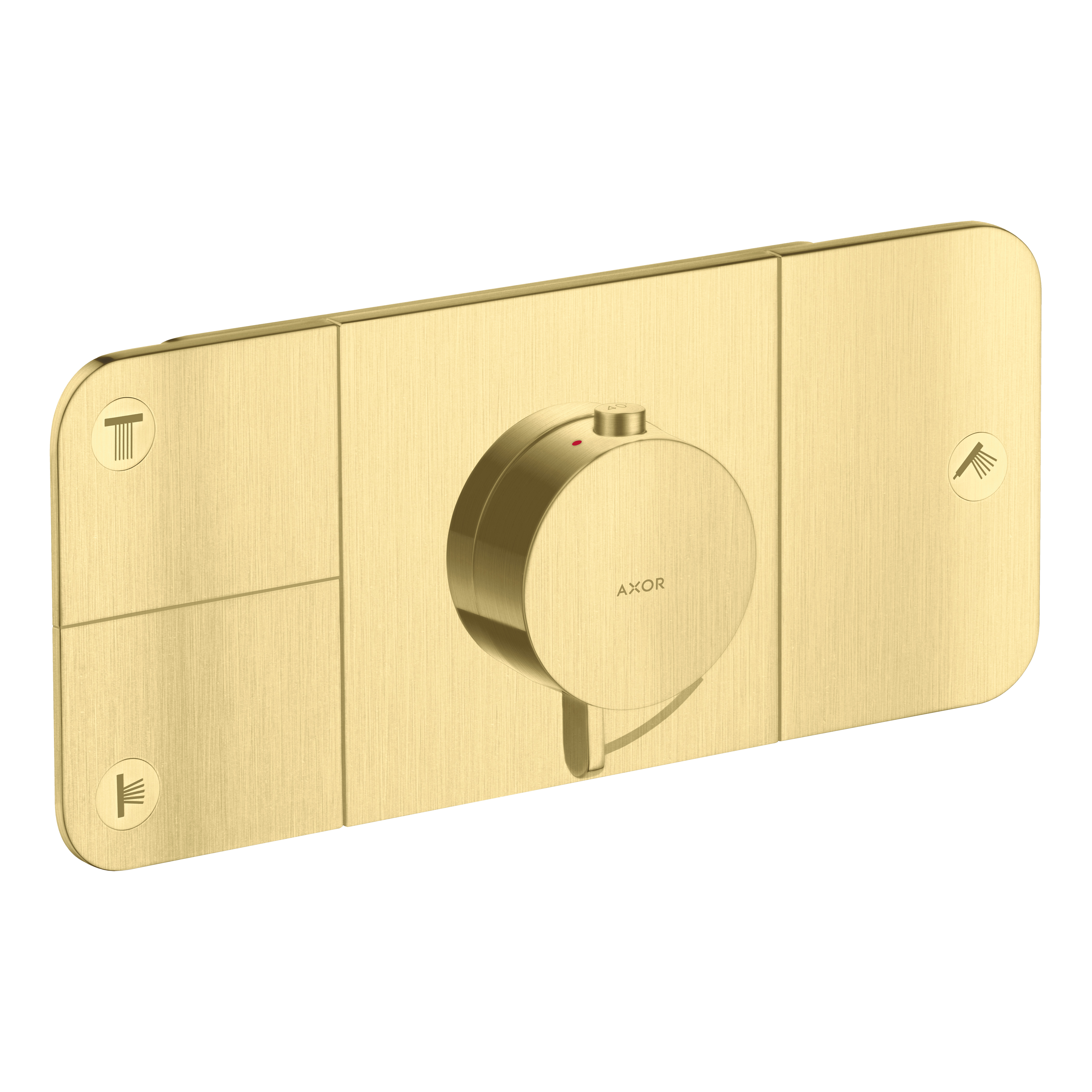 AXOR One Concealed Shower Thermostat with 3 Outlets from Brandt in Brushed Brass finish