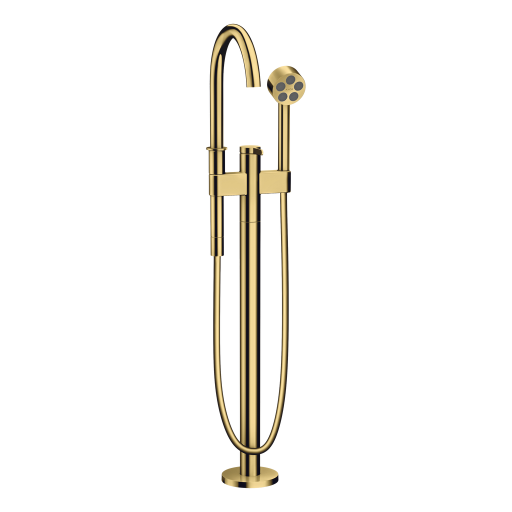 AXOR One Single Lever Handle Floorstanding Bath & Shower Mixer Faucet from Brandt in Polished Gold Optic finish