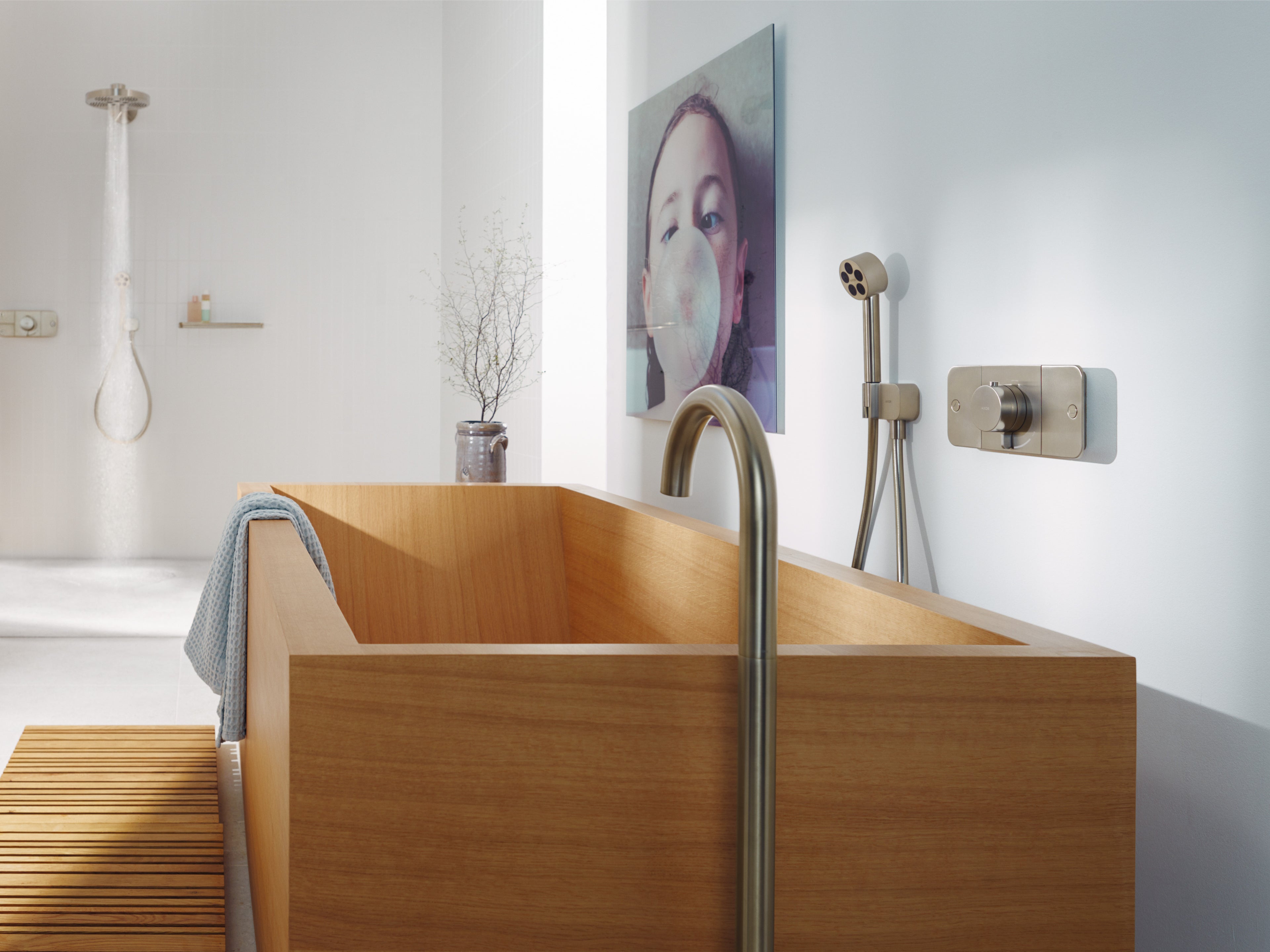 AXOR One Hand Shower 75 1jet EcoSmart from Brandt in Brushed Nickel finish