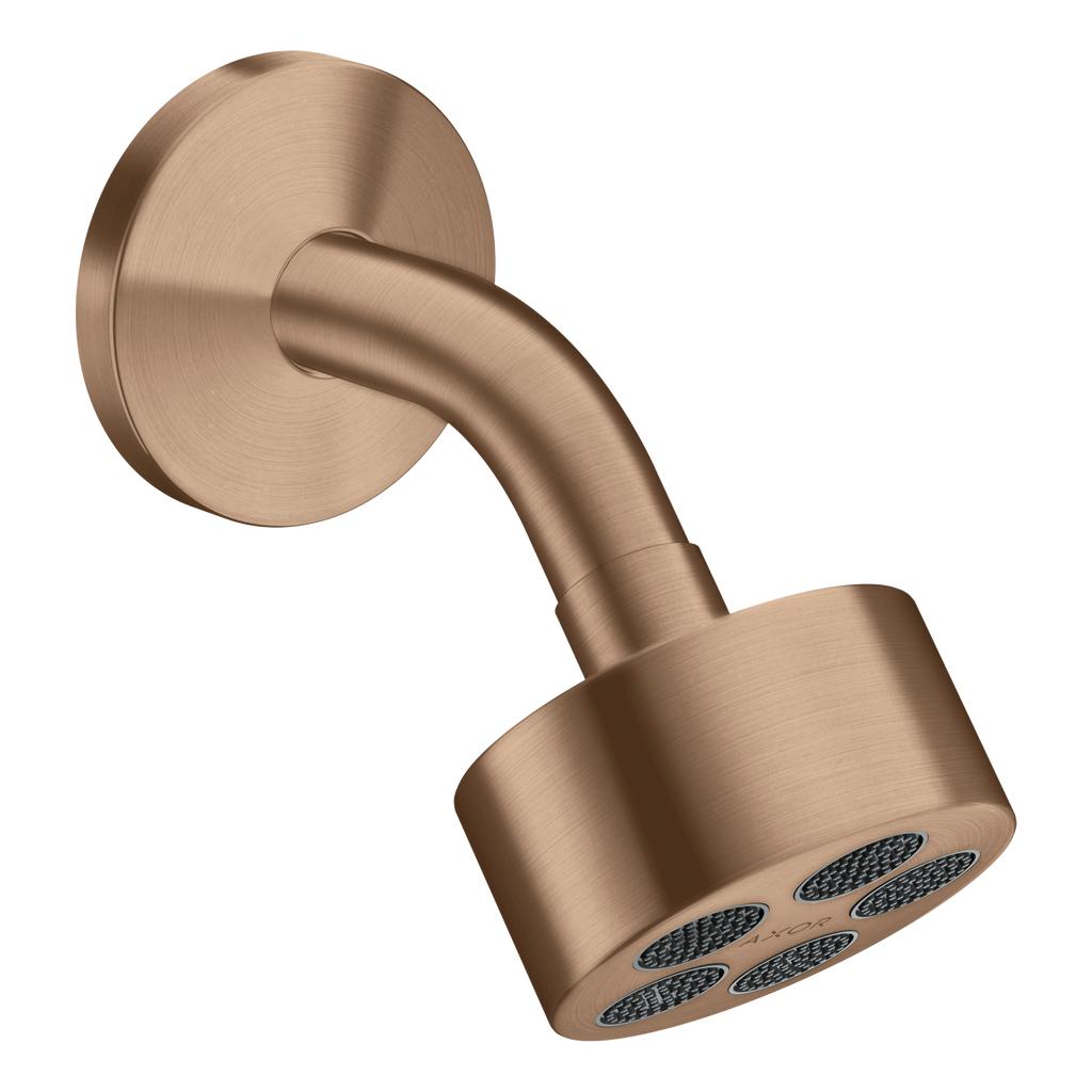 AXOR One Overhead Shower 75 1jet EcoSmart with Shower Arm from Brandt in Brushed Red Gold finish