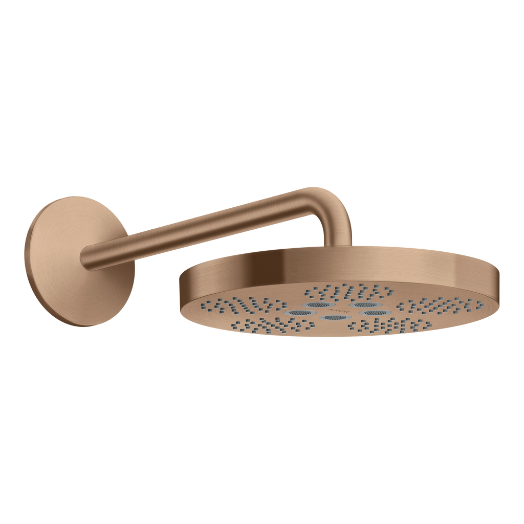 AXOR One Overhead Shower 280 1jet with Shower Arm from Brandt in Brushed Red Gold finish