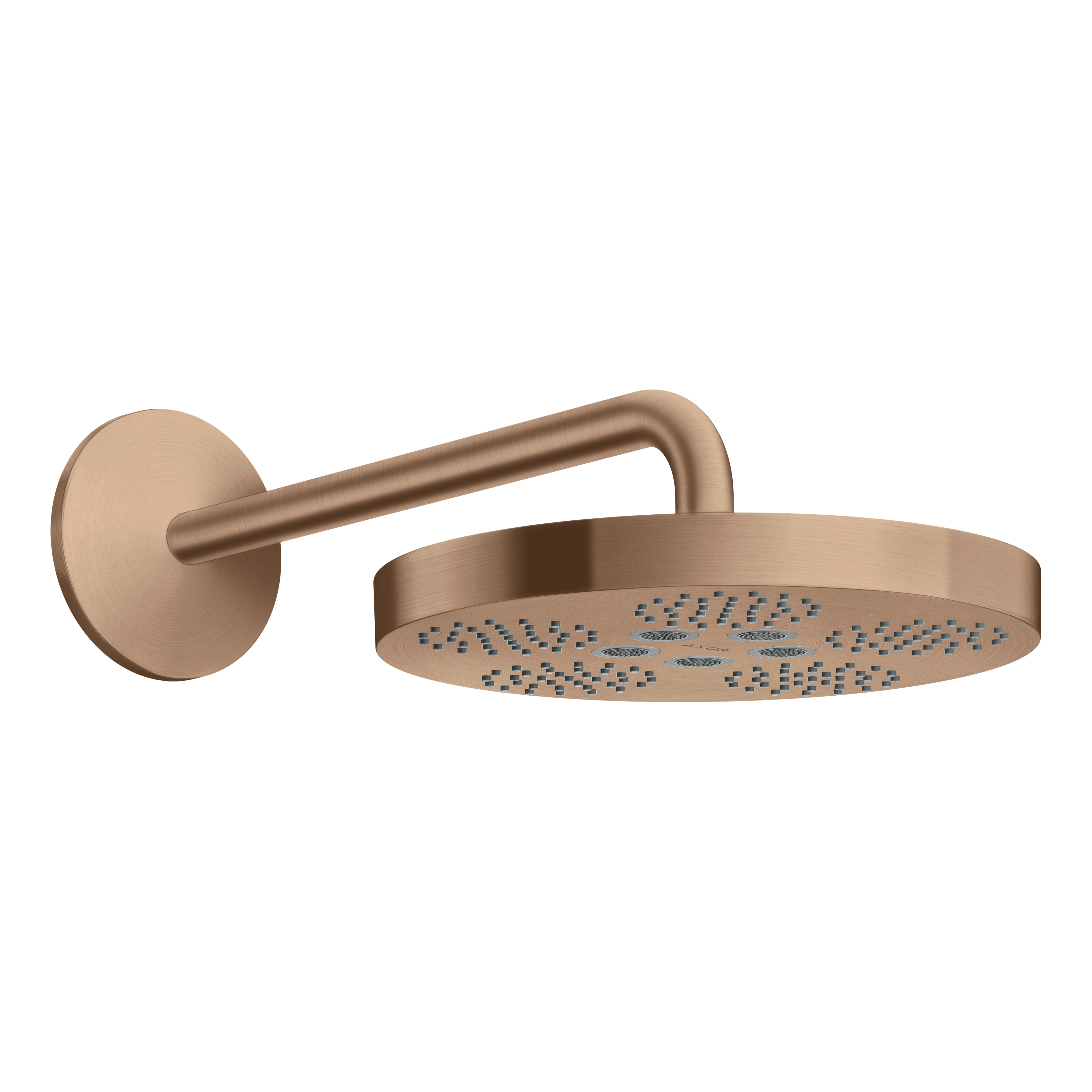 AXOR One Overhead Shower 280 1jet with Shower Arm from Brandt in Brushed Red Gold finish