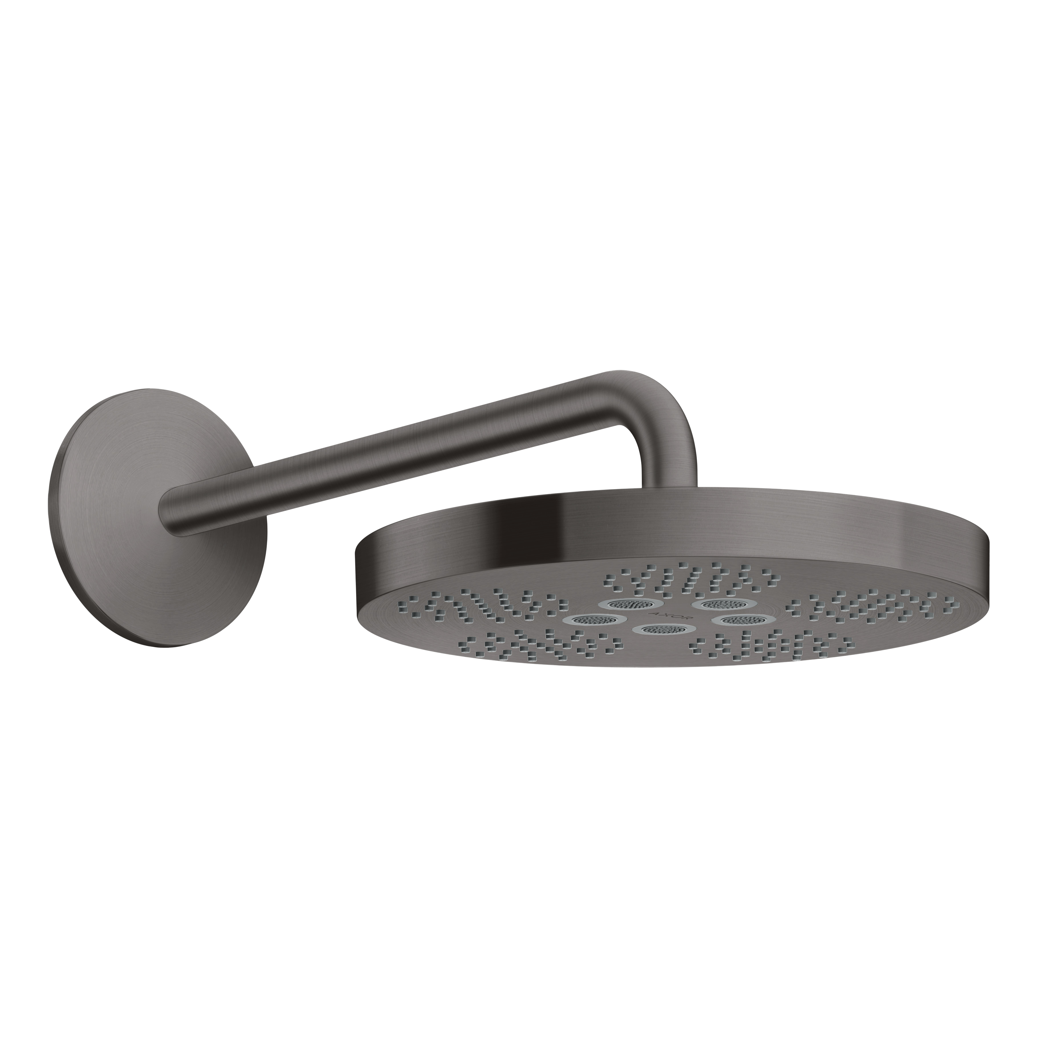 AXOR One Overhead Shower 280 1jet with Shower Arm from Brandt in Brushed Black Chrome finish