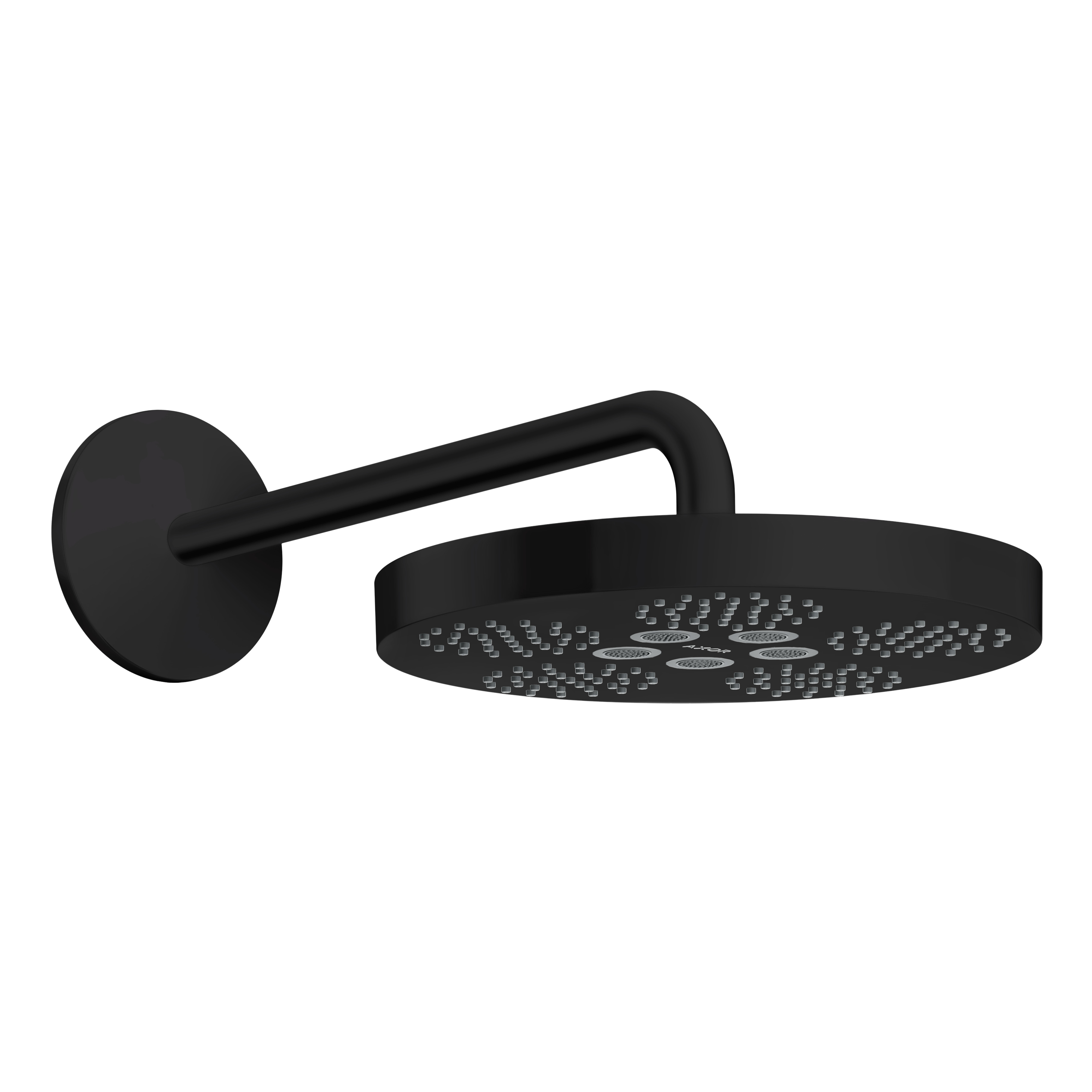 AXOR One Overhead Shower 280 1jet with Shower Arm from Brandt in Matt Black finish