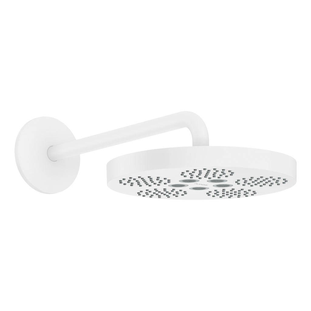 AXOR One Overhead Shower 280 1jet with Shower Arm from Brandt in Matt White finish