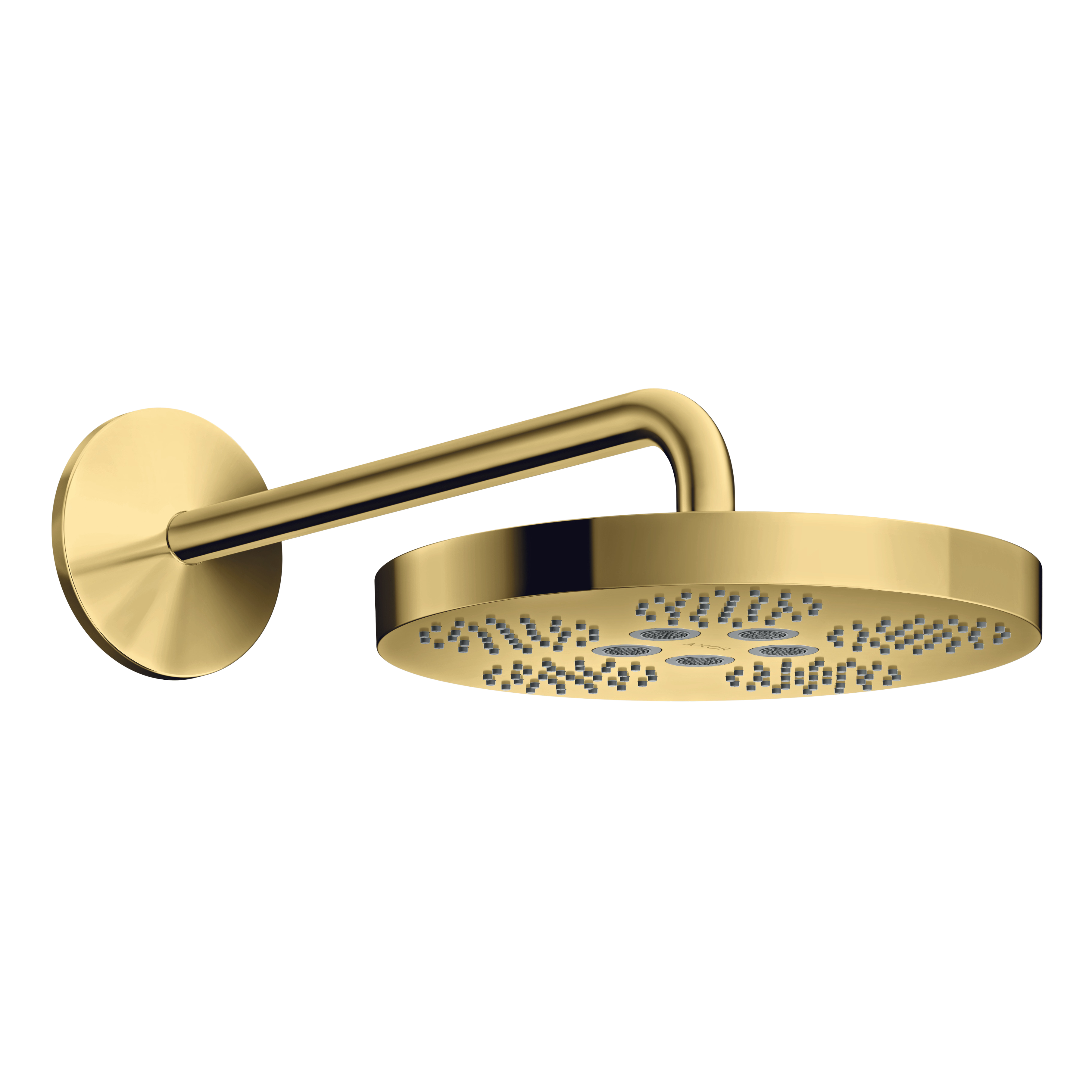 AXOR One Overhead Shower 280 1jet with Shower Arm from Brandt in Polished Gold Optic finish